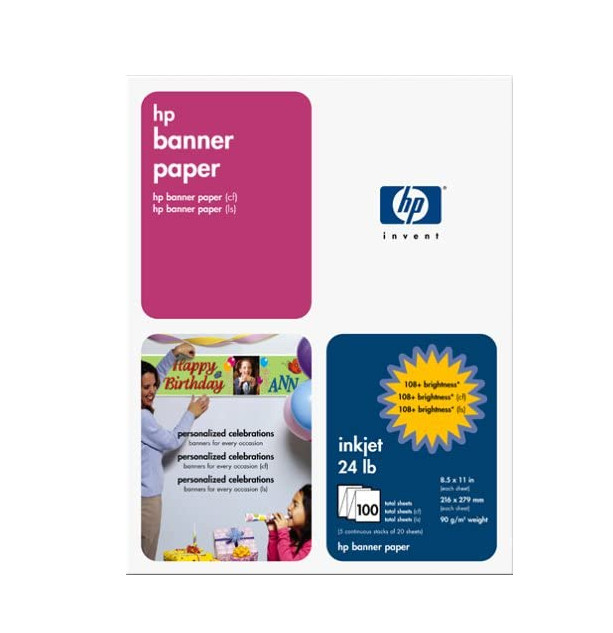 HP Banner Paper for Inkjet Printers – 15 5′ banners – 24 lb C1820A NEW
