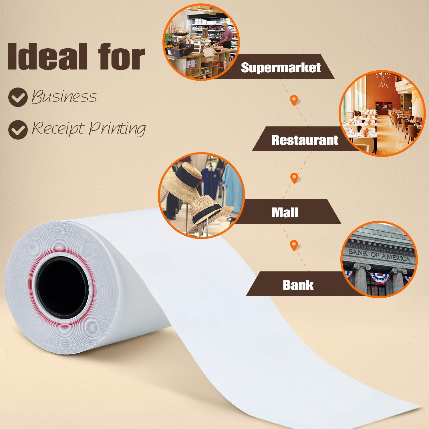 TK Thermal King, (100 Rolls) 2 1/4″ x 50′ 2-1/4″ x 50′, 100 Rolls