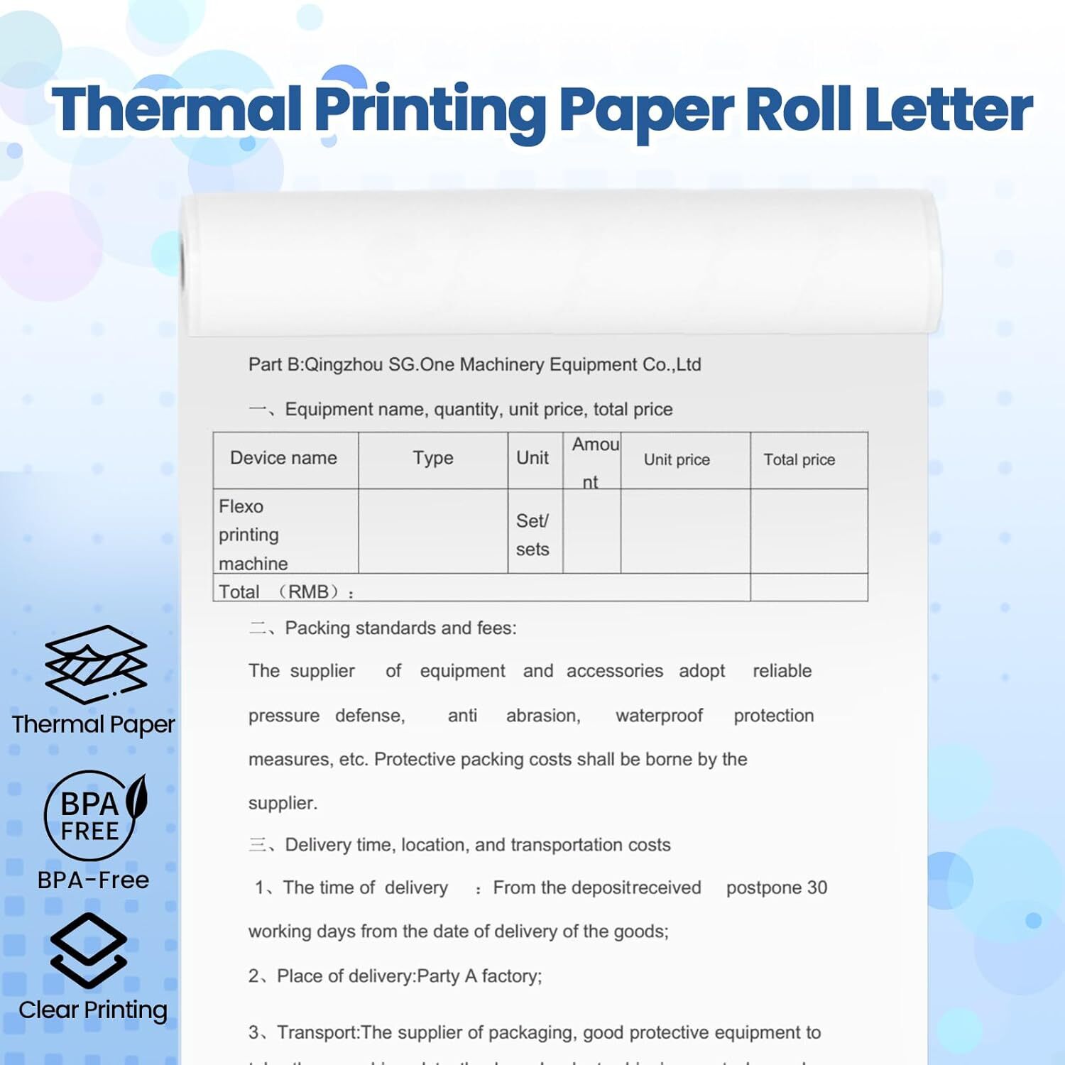 2-10 Rolls A4 Thermal Paper 8.5″ x 11″ US Letter Size for Phomemo M08F M832 M834