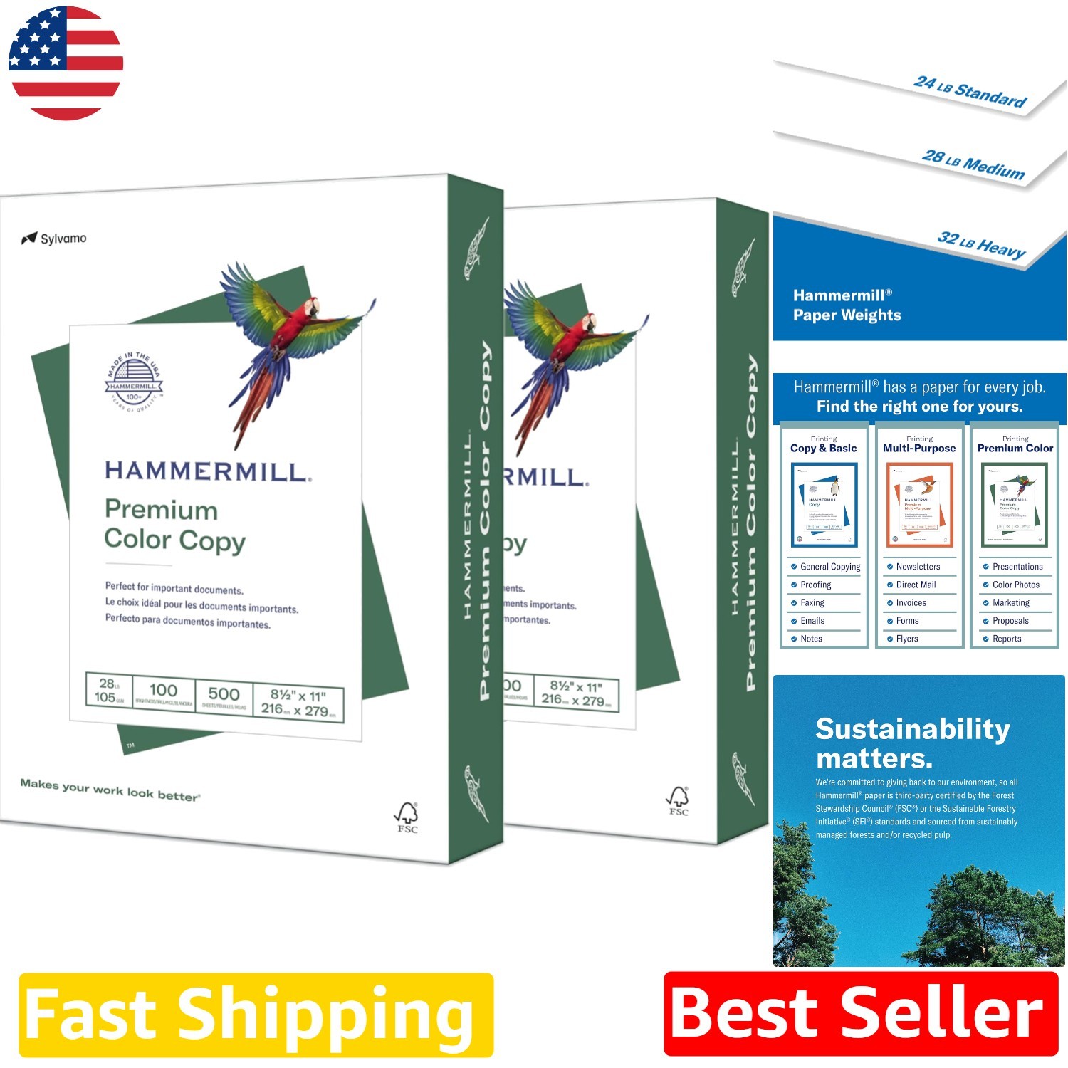 High-Value 28lb Printer Paper, 100 Bright, 8.5×11, 1000 Sheets, Archival Quality