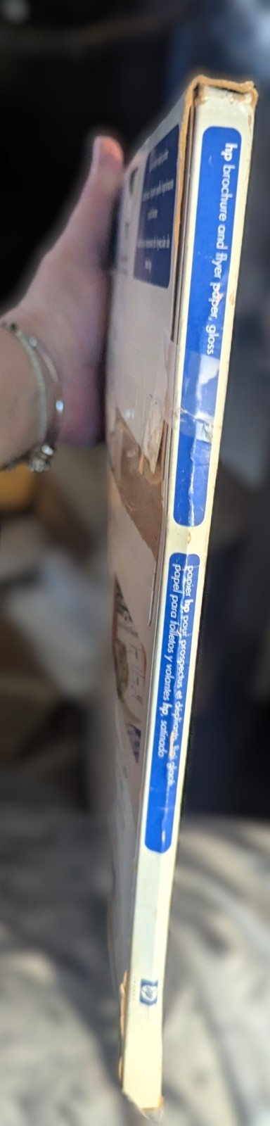 HP Inkjet Glossy Brochure Paper – 50 Sheet Pack, 44 lb – Complete but open pack
