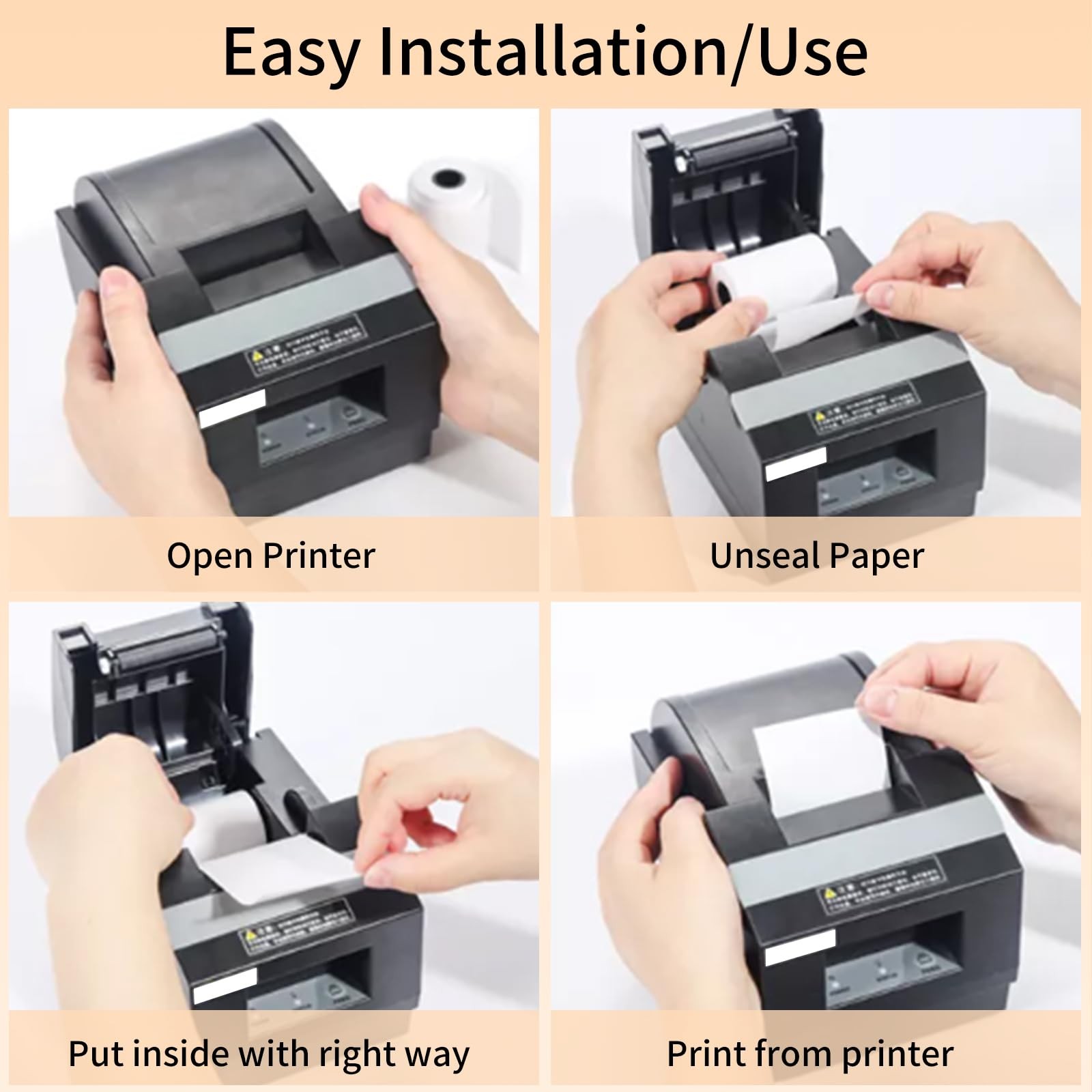 10 PCS 21/4″ x 50′ Thermal Receipt Paper Fits 58mm POS Printer Premium