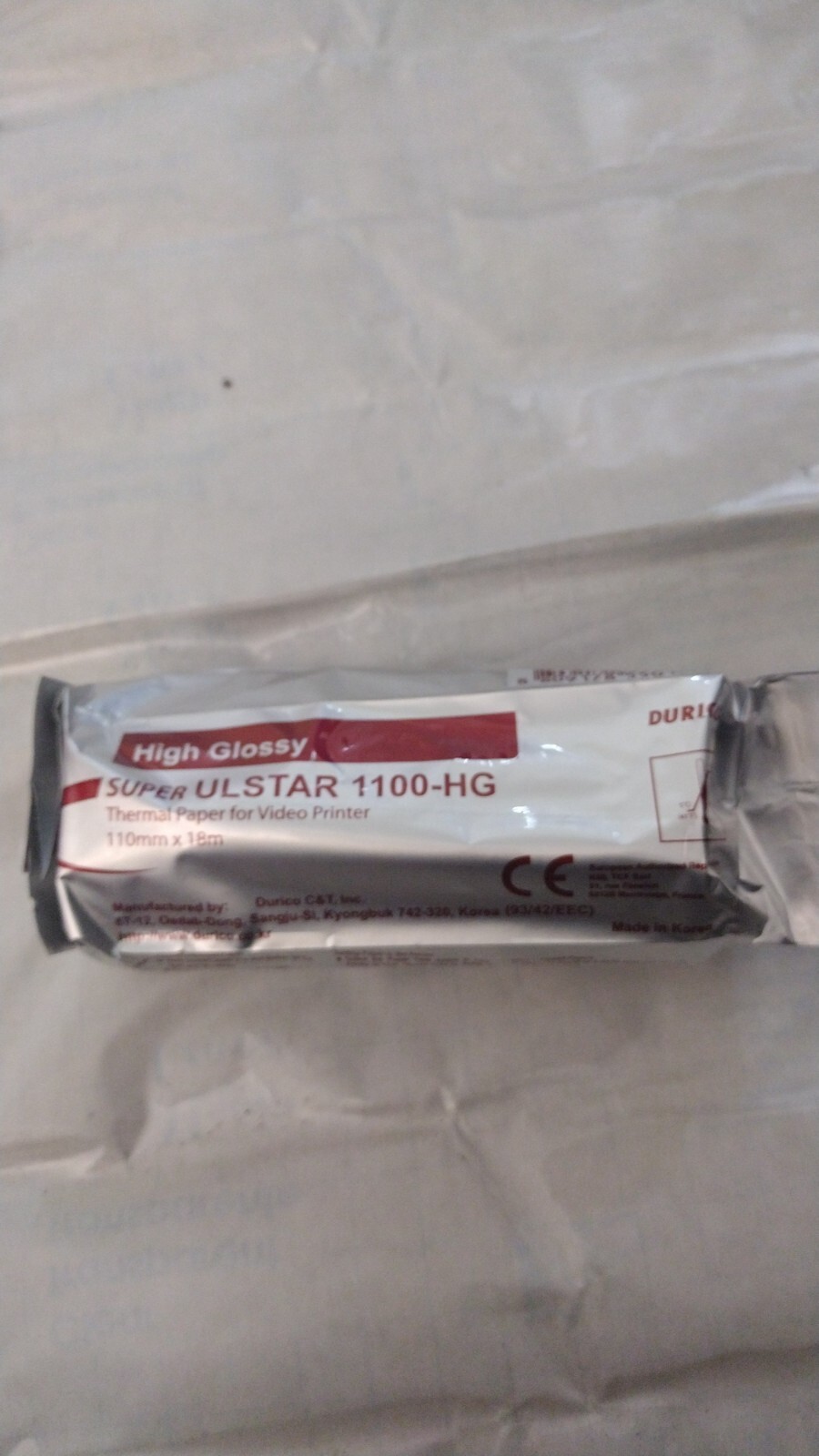 One ROLL Durico High Glossy Super Ulstar 100-HG Thermal Paper For Video Printer.