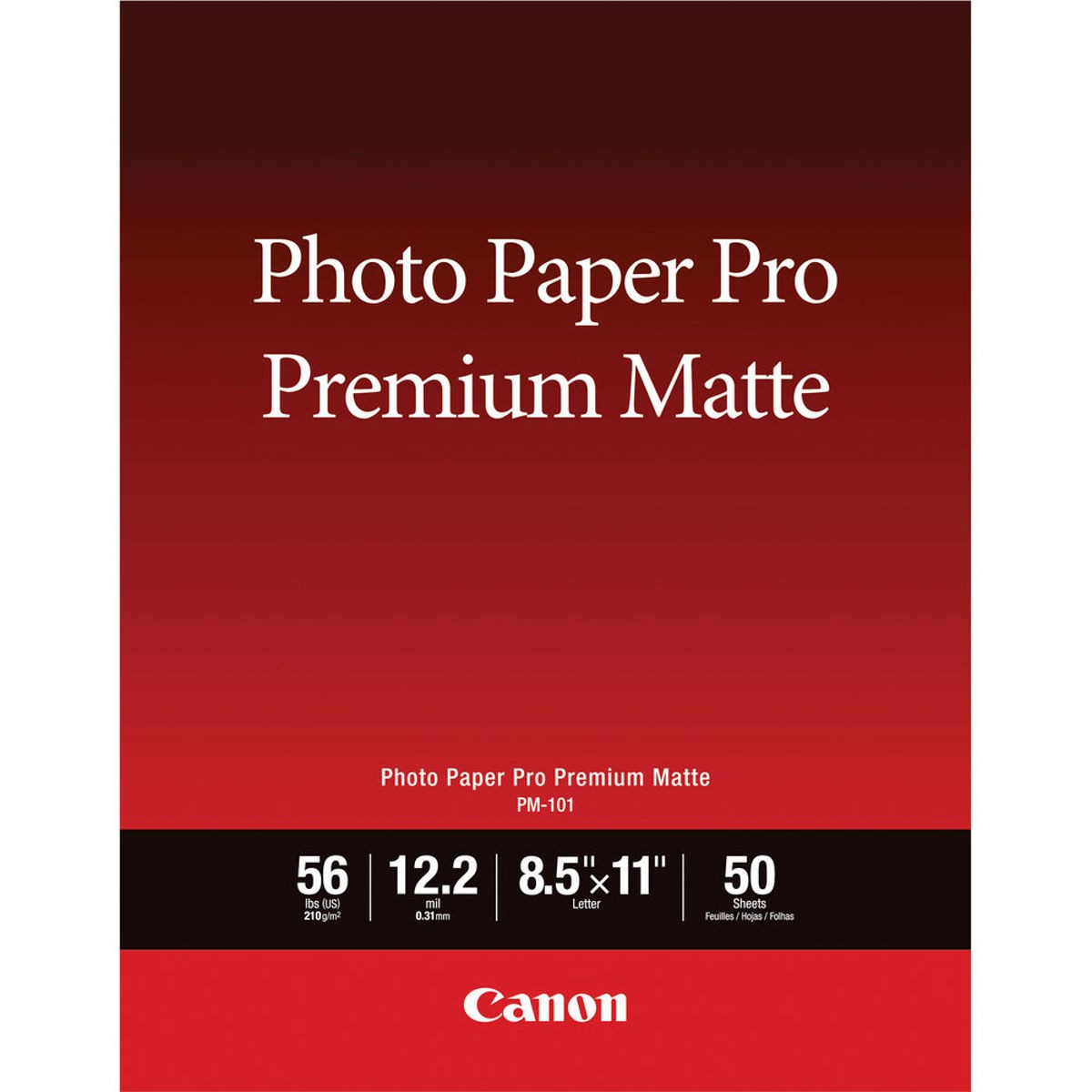 Canon 2 Pack Pro Premium Matte PM-101 Photo Paper, 8.5×11″, 50 Sheets