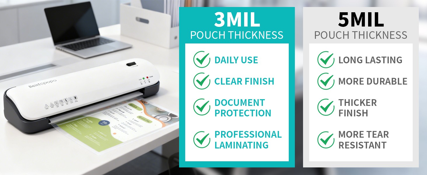 3 mil Thermal Laminating Pouches, Clear 9 x 11.5 Inch Laminating Sheet Paper for