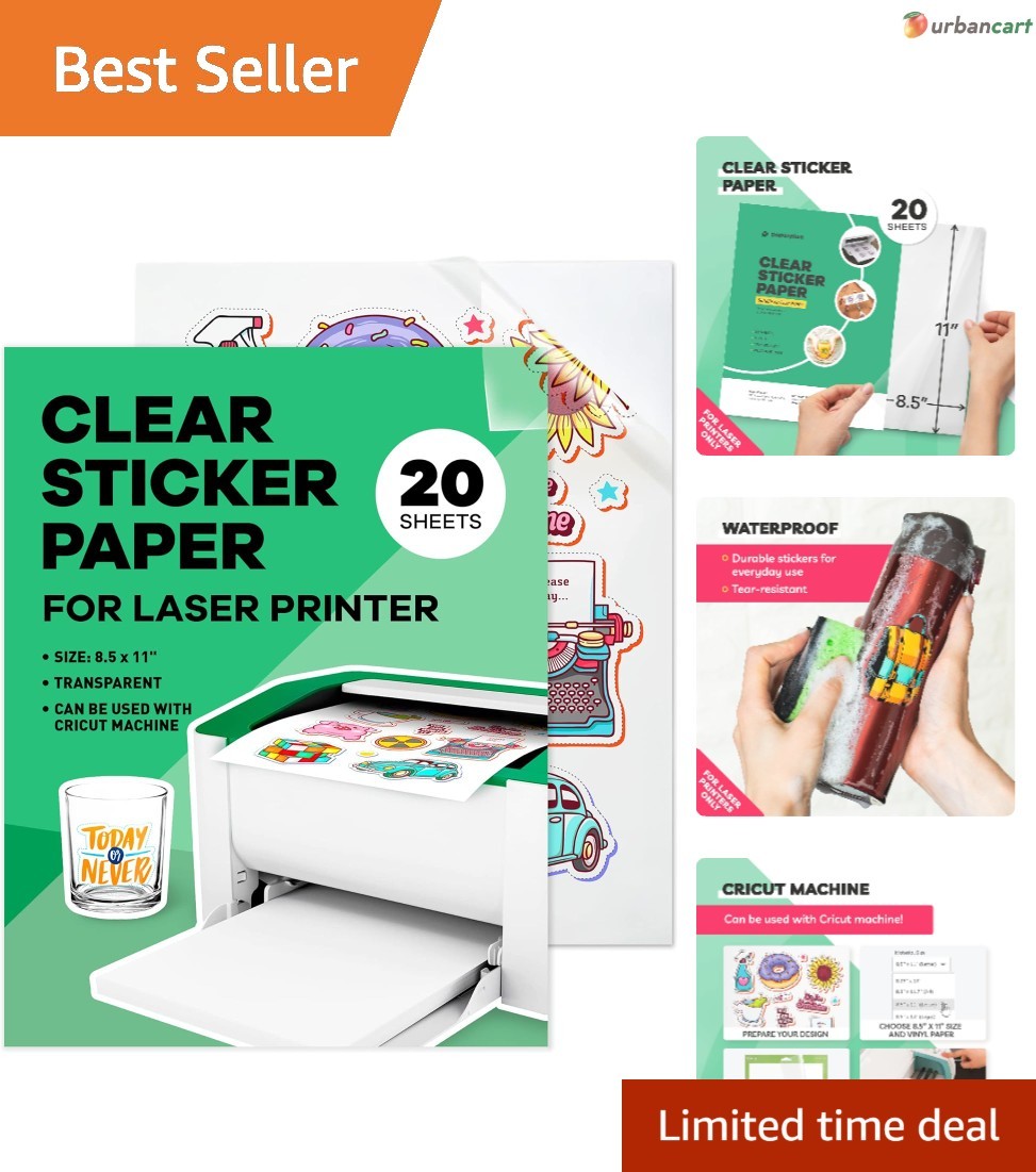 Clear Vinyl Sticker Paper – 20 Sheets for Vivid, Durable DIY & Commercial Use