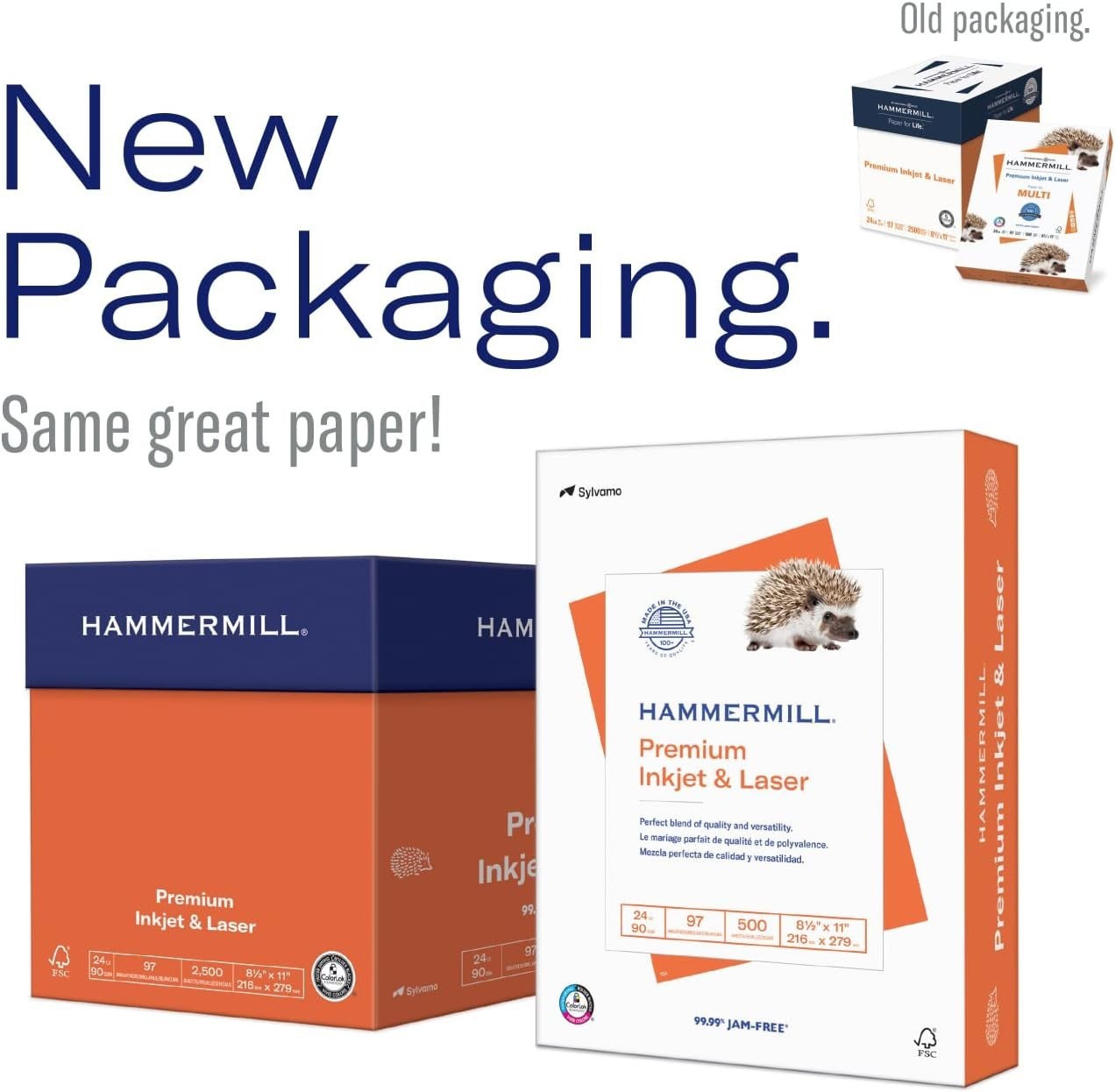 Sustainable 24lb Inkjet & Laser Printer Paper, 500 Sheets – Brilliantly Bright