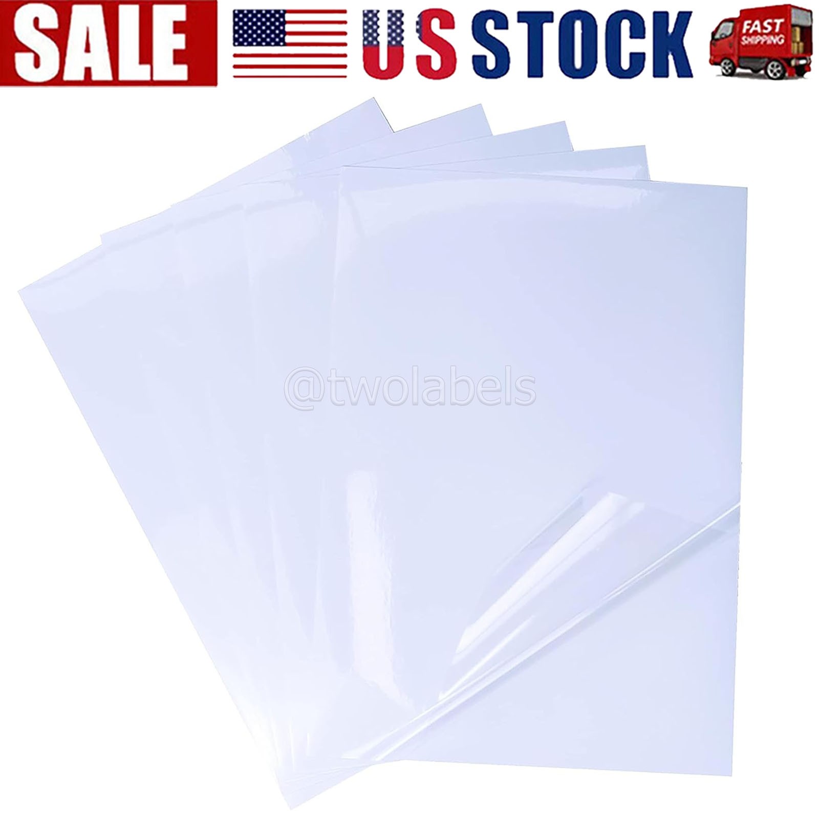 20PCS Printable Vinyl Sticker Paper for Laser Printer Glossy Translucent Sticker