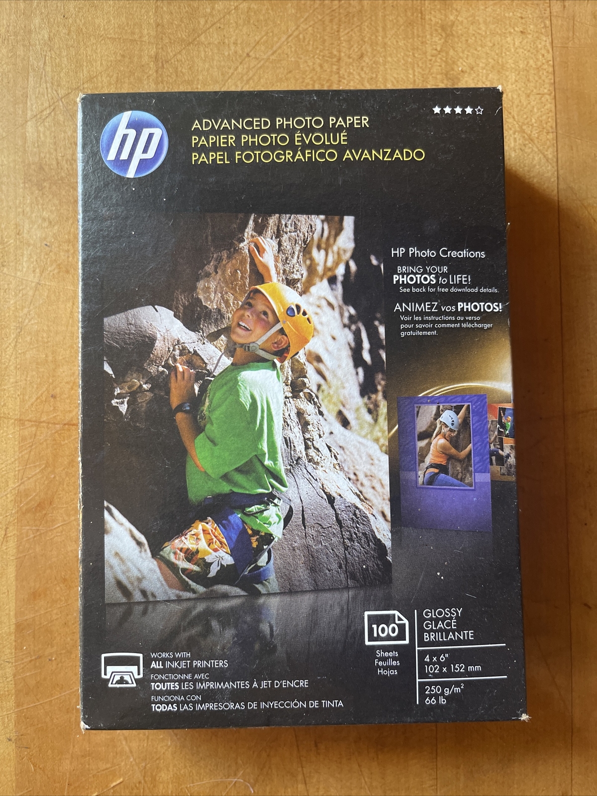 HP Advanced Photo Glossy Q6638A Paper 100 Sheets 4×6 66lb All InkJet Printers