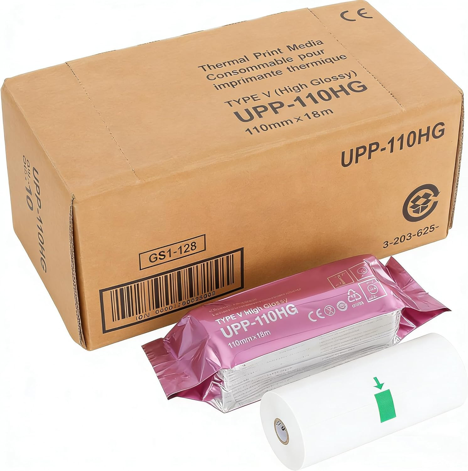 UPP-110HG Type V High Gloss Ultrasound Paper Film/Media 10 Rolls,Replacement for