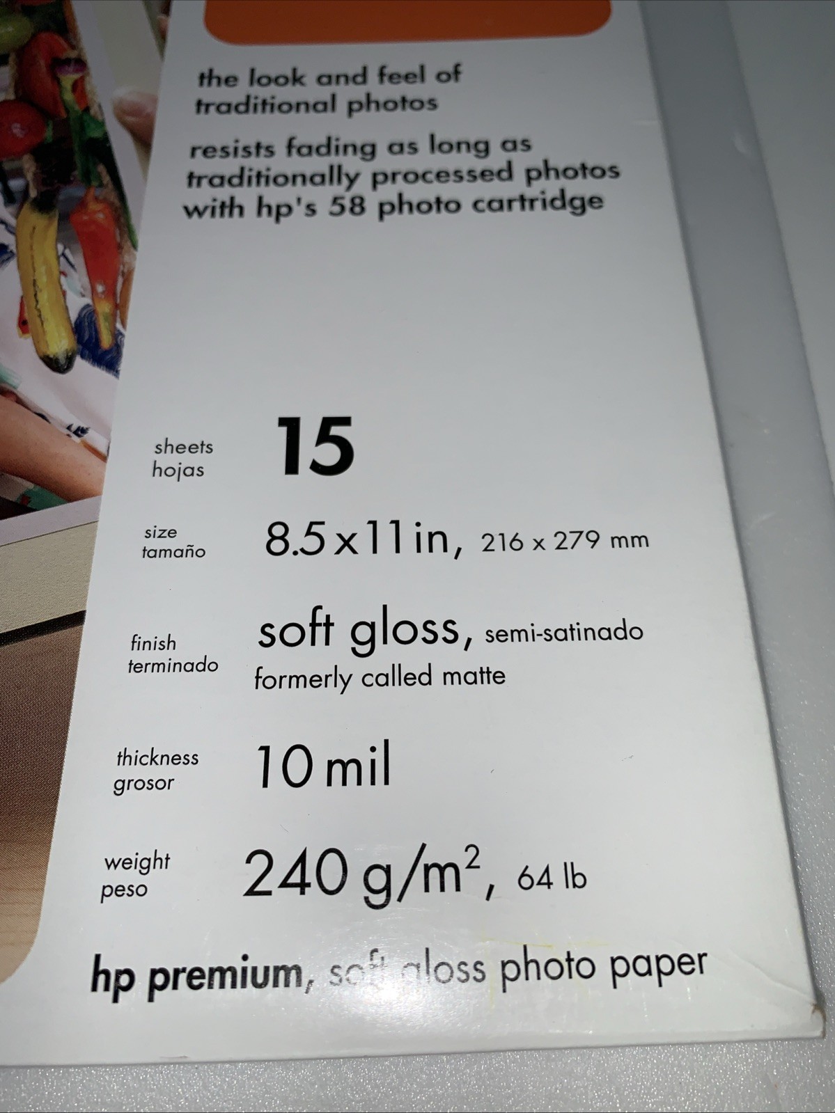 HP Premium Plus Photo Paper, 15 Sheets, Soft-Gloss, 8.5 x 11