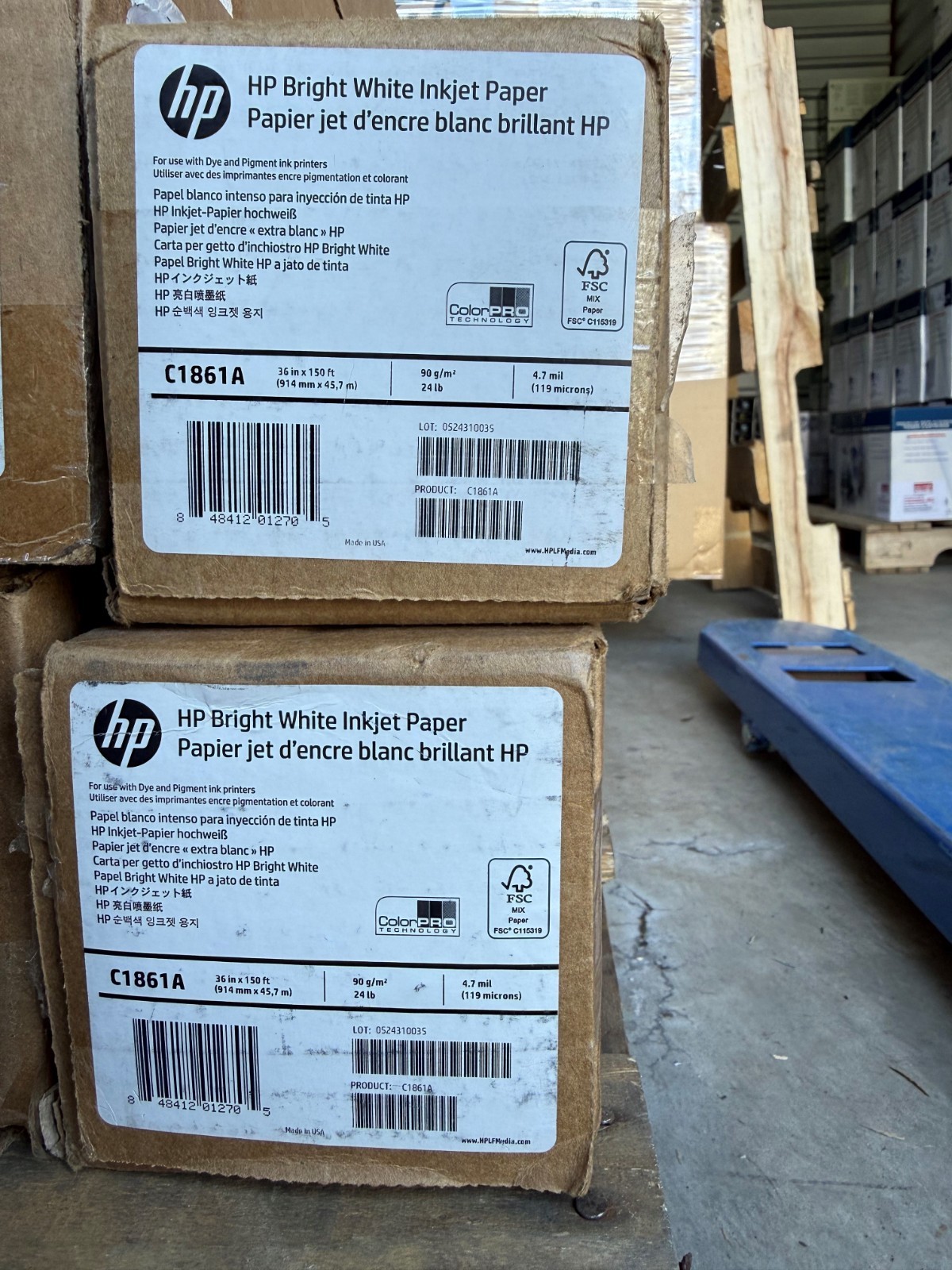 Genuine HP C1861A Bright White Inkjet Paper Wide Format Roll 36 in x 150 ft