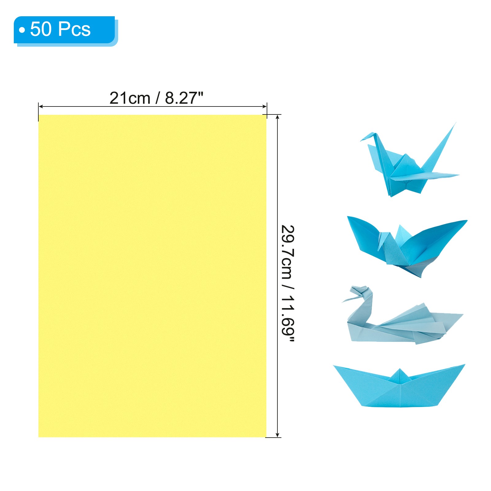 Bright Yellow Color Copy Paper, 50 Sheets 11.7×8.3″ A4 70gsm