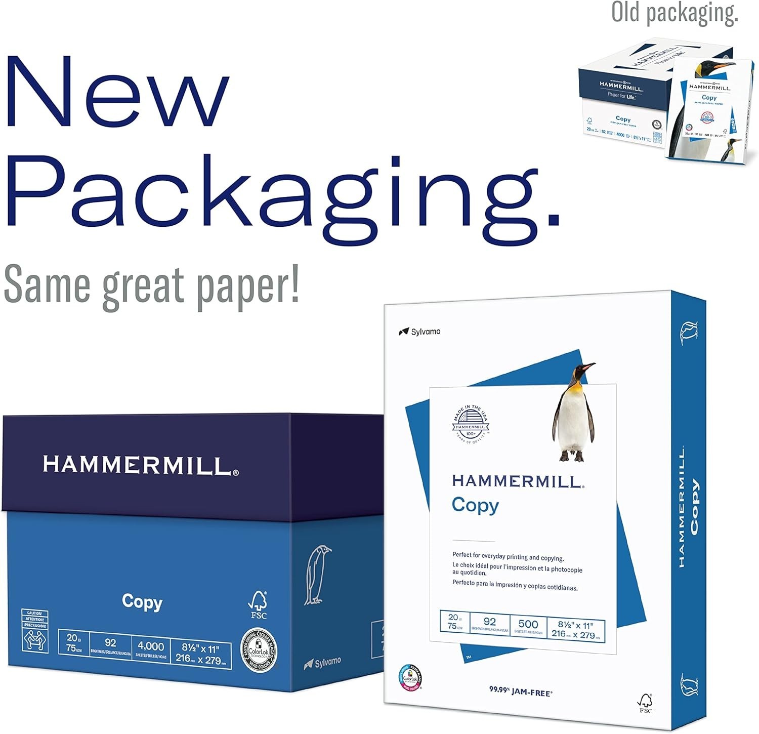 Exceptional 4000 Sheets of 20 lb Copy Paper | 92 Bright with ColorLok Technology