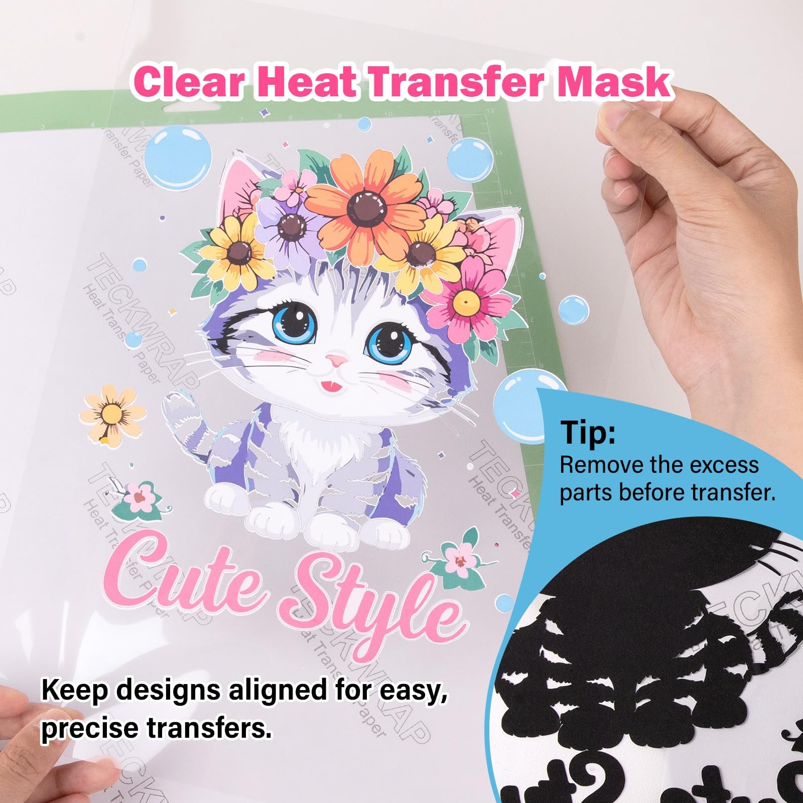 Heat Transfer for Heat Transfer for T-Shirts 1 roll, 11.7″ X 170″ Masking Fil…