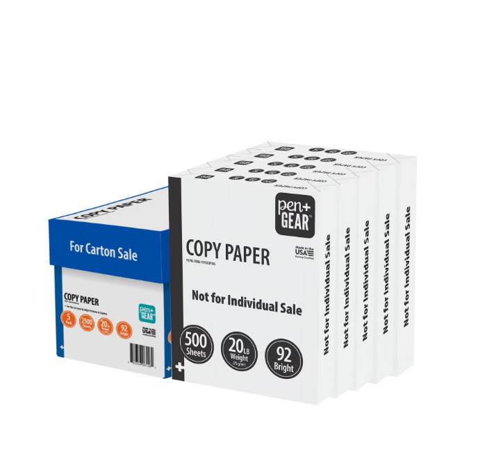 Pen+Gear Copy Paper, 8.5″ x 11″, 92 Bright, 20 lb., 5 Reams (2,500 Sheets)