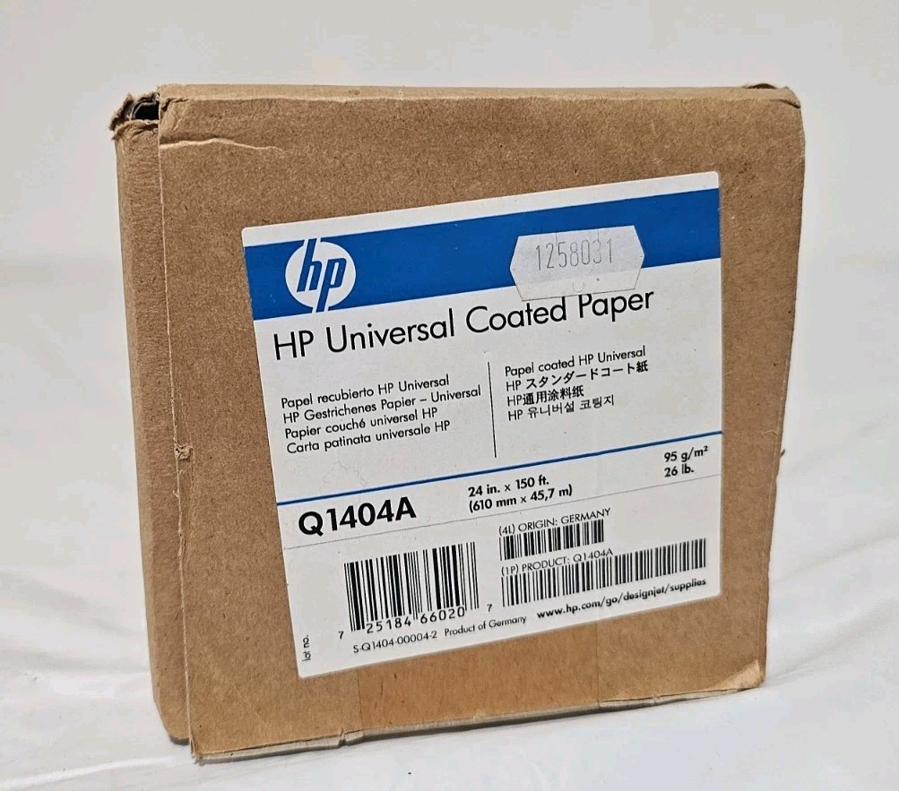 Genuine HP Q1404A Universal Coated Paper – 24″ x 150′ paper for HP designjets