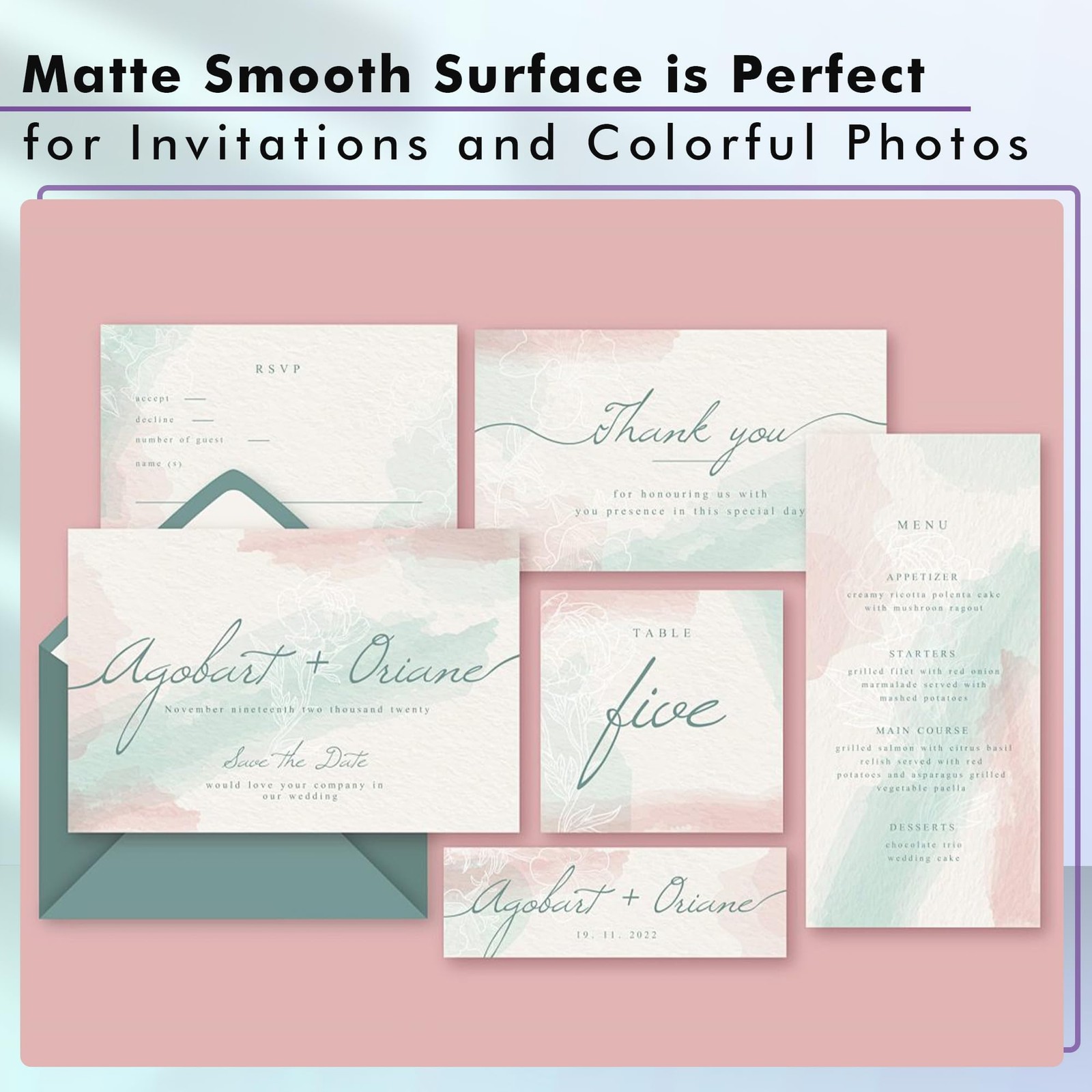 100 PCS Koala Matte Coated Photo Paper 8.5×14 Inch 48lb Inkjet Presentation