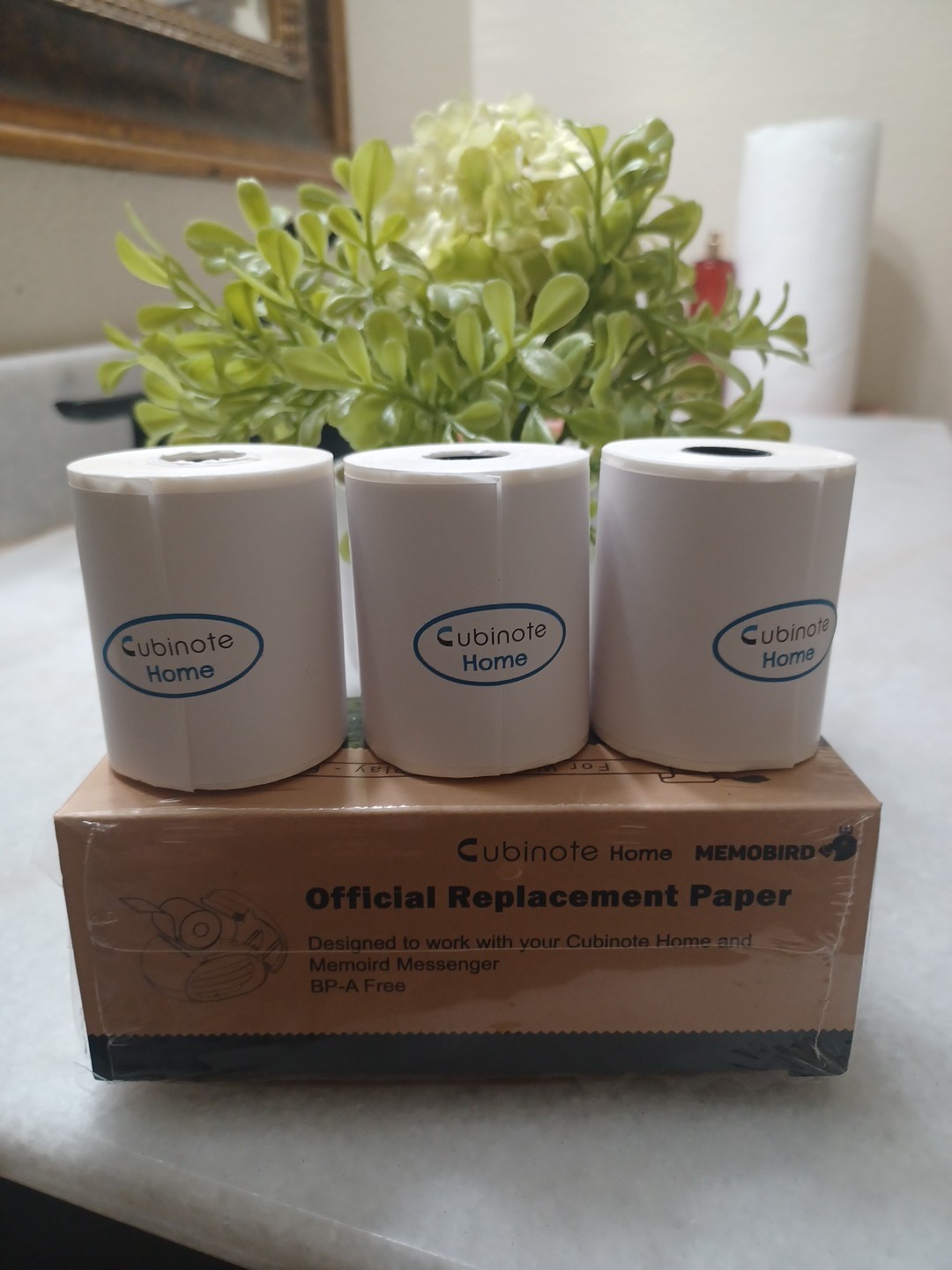 3 Rolls Cubinote Memoird Messenger Printer Replacement Paper White Adhesive