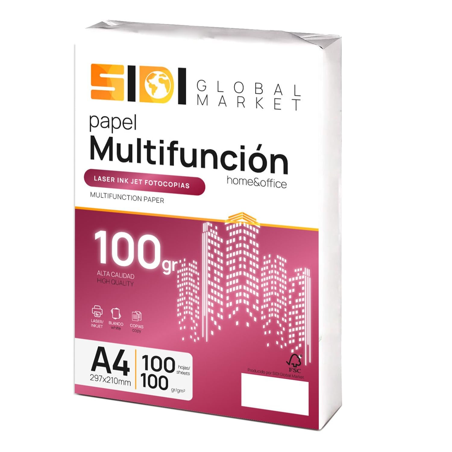 SIDI A4 Paper 100g Extra White Printer Paper for School, Work and Home Geb…