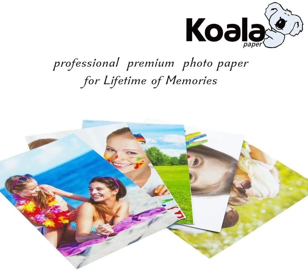Koala 100 Sheets Thin Photo Paper 8.5×11 Inch Satin Inkjet Semi Gloss 200gsm
