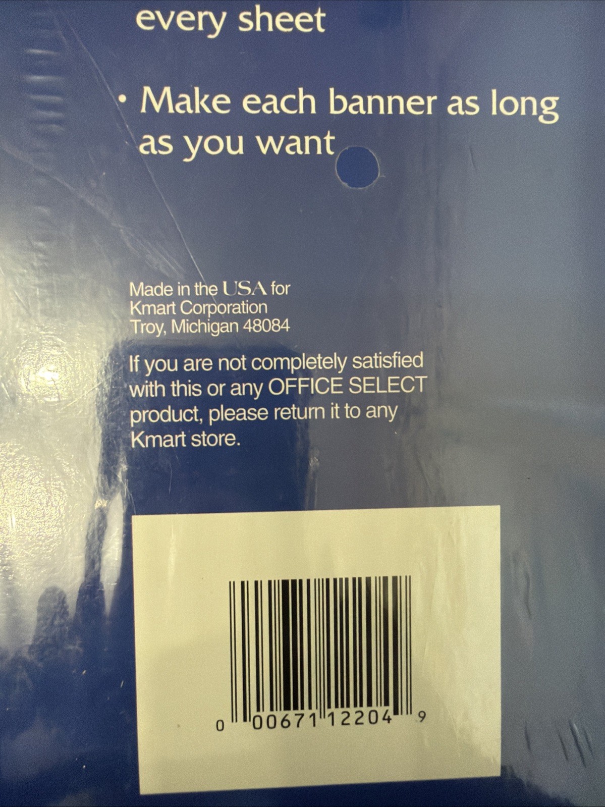 NOS Office Select Banner Paper For Ink Jet Printers 60 Continuous Sheets White