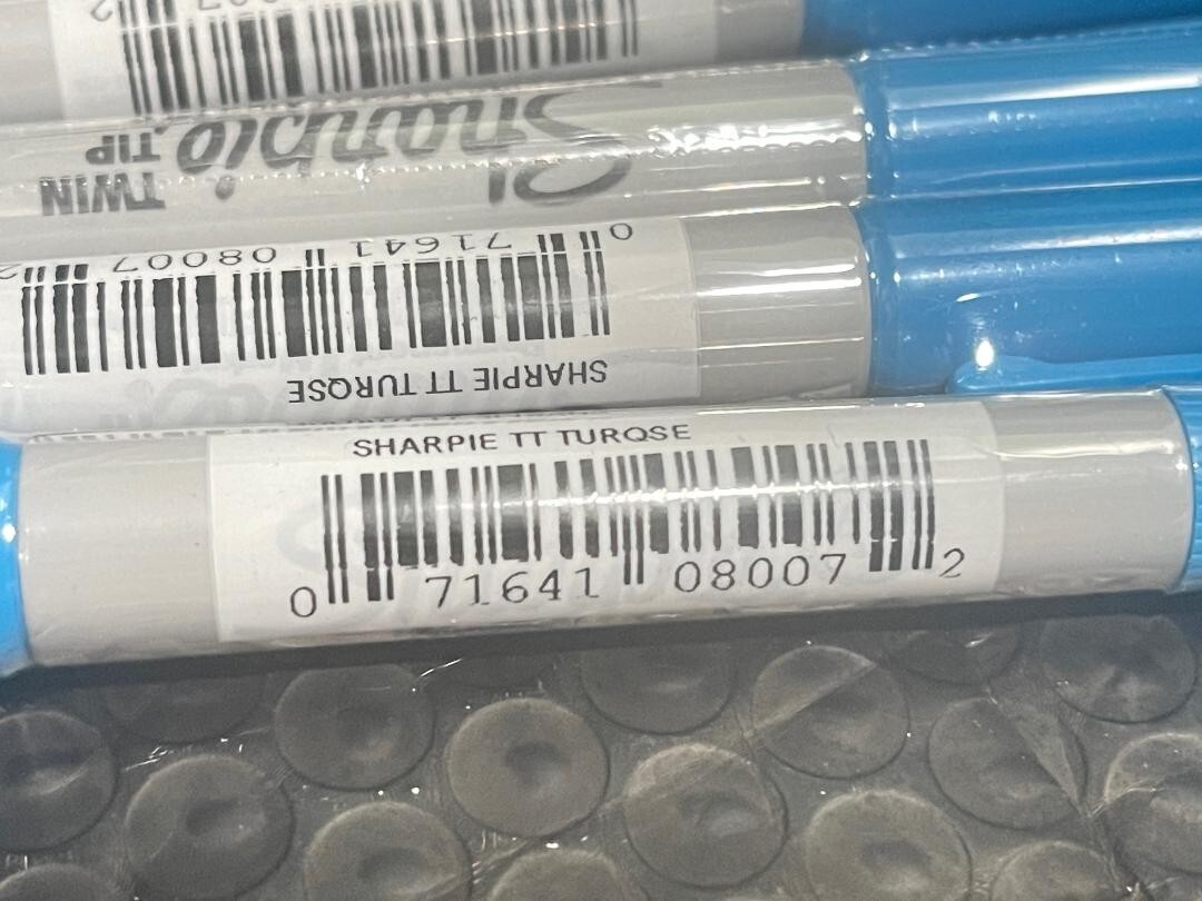 Sharpie Twin-Tip Permanent Marker Fine Ultra Fine Point Turquoise Blue 9 Pack(5F