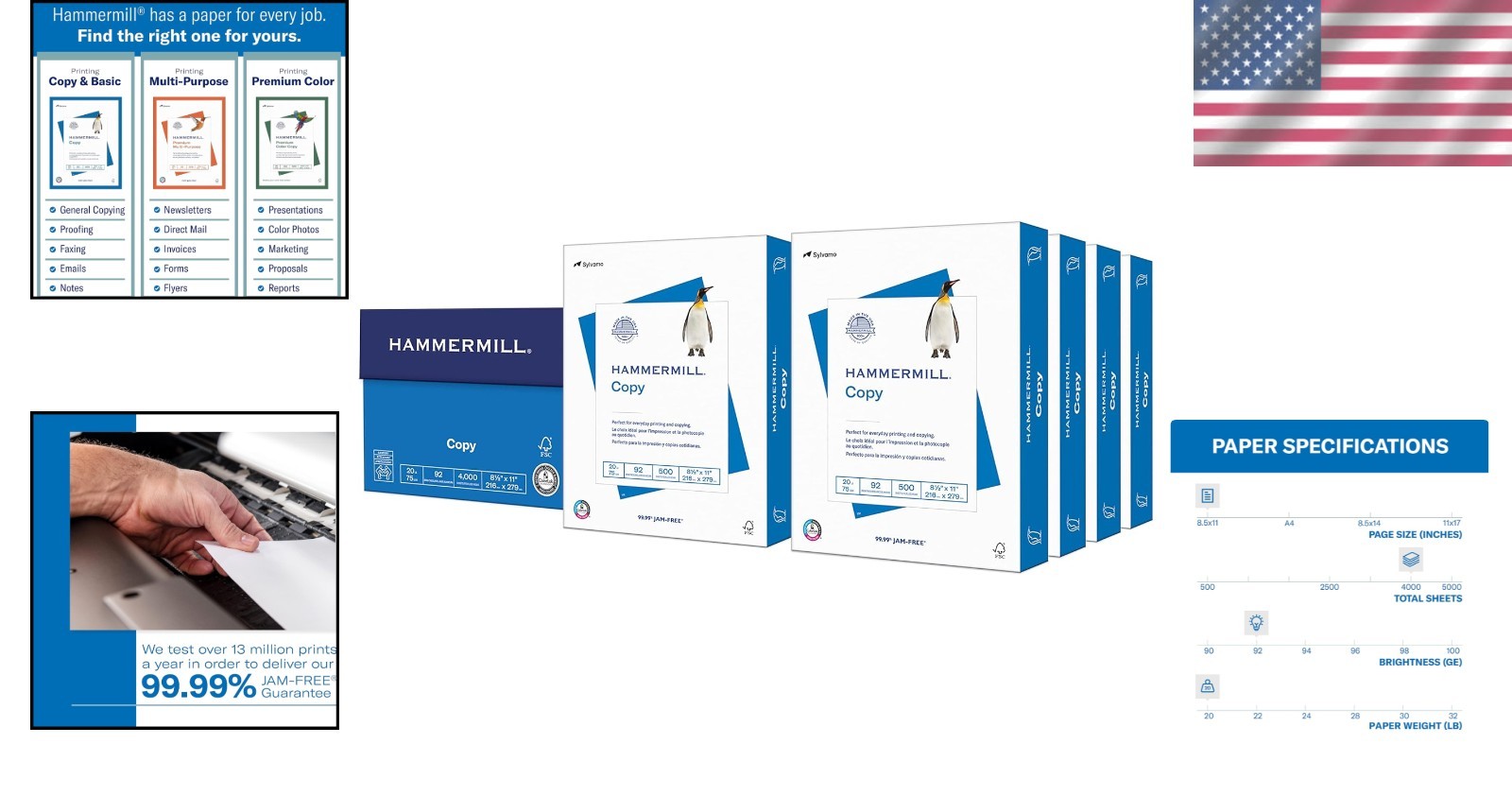 Exceptional 4000 Sheets of 20 lb Copy Paper | 92 Bright with ColorLok Technology