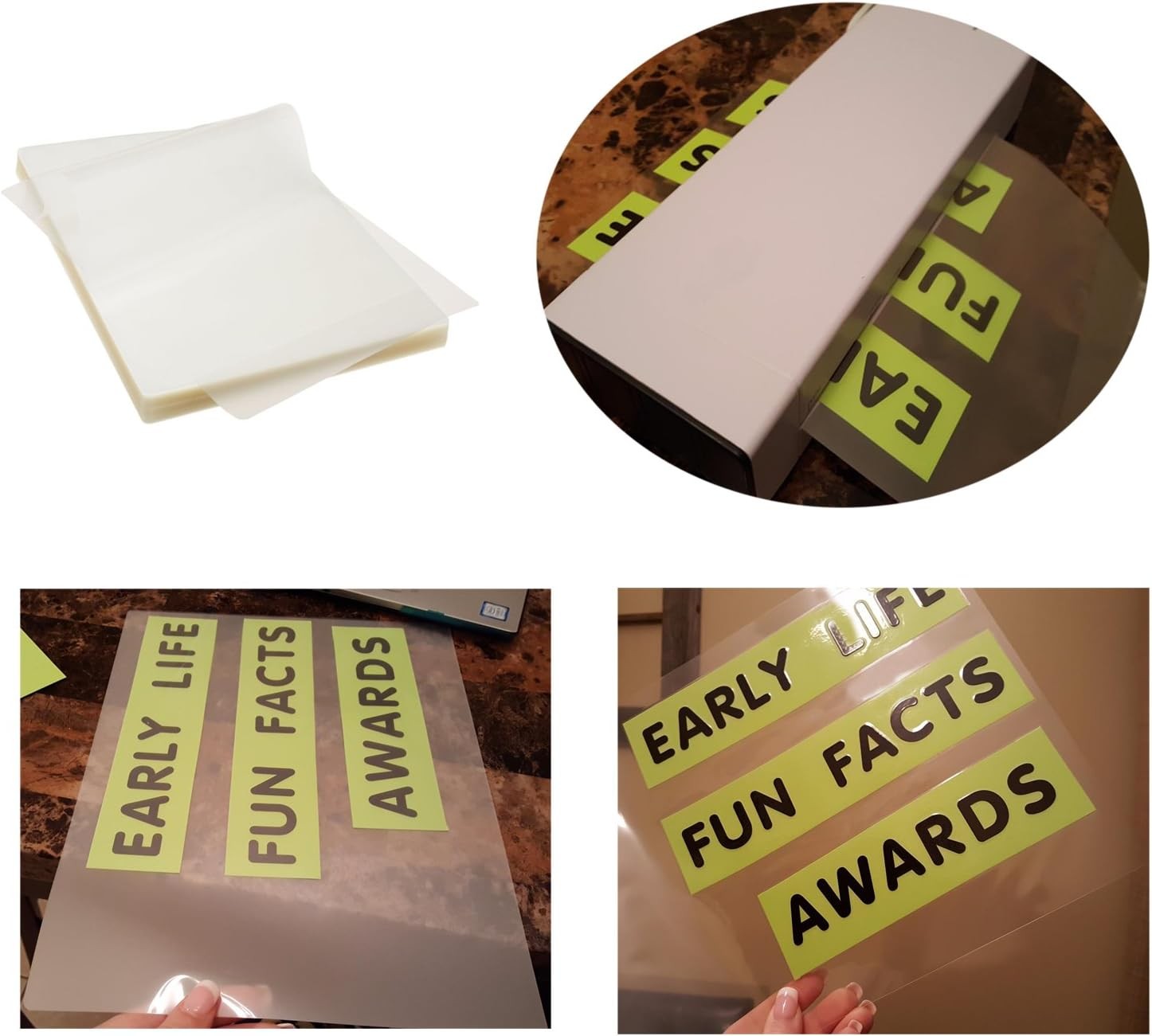Thermal Laminating Pouches 8.9 x 11.4, 5 Mil Thickness, Crystal Clear Finish,