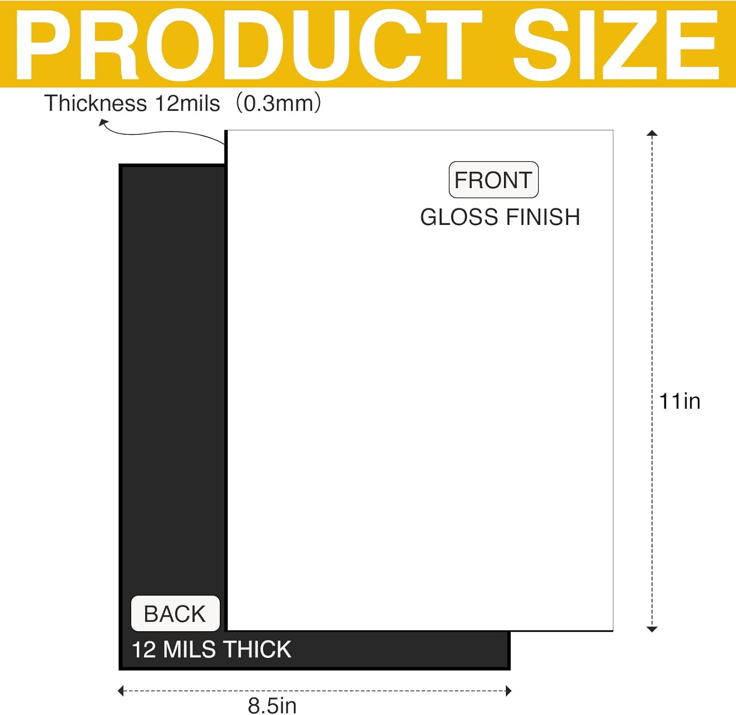 Printable Magnetic Paper Non-Adhesive, 8.5″ X 11″ 12 Mil for Inkjet Printer & DI