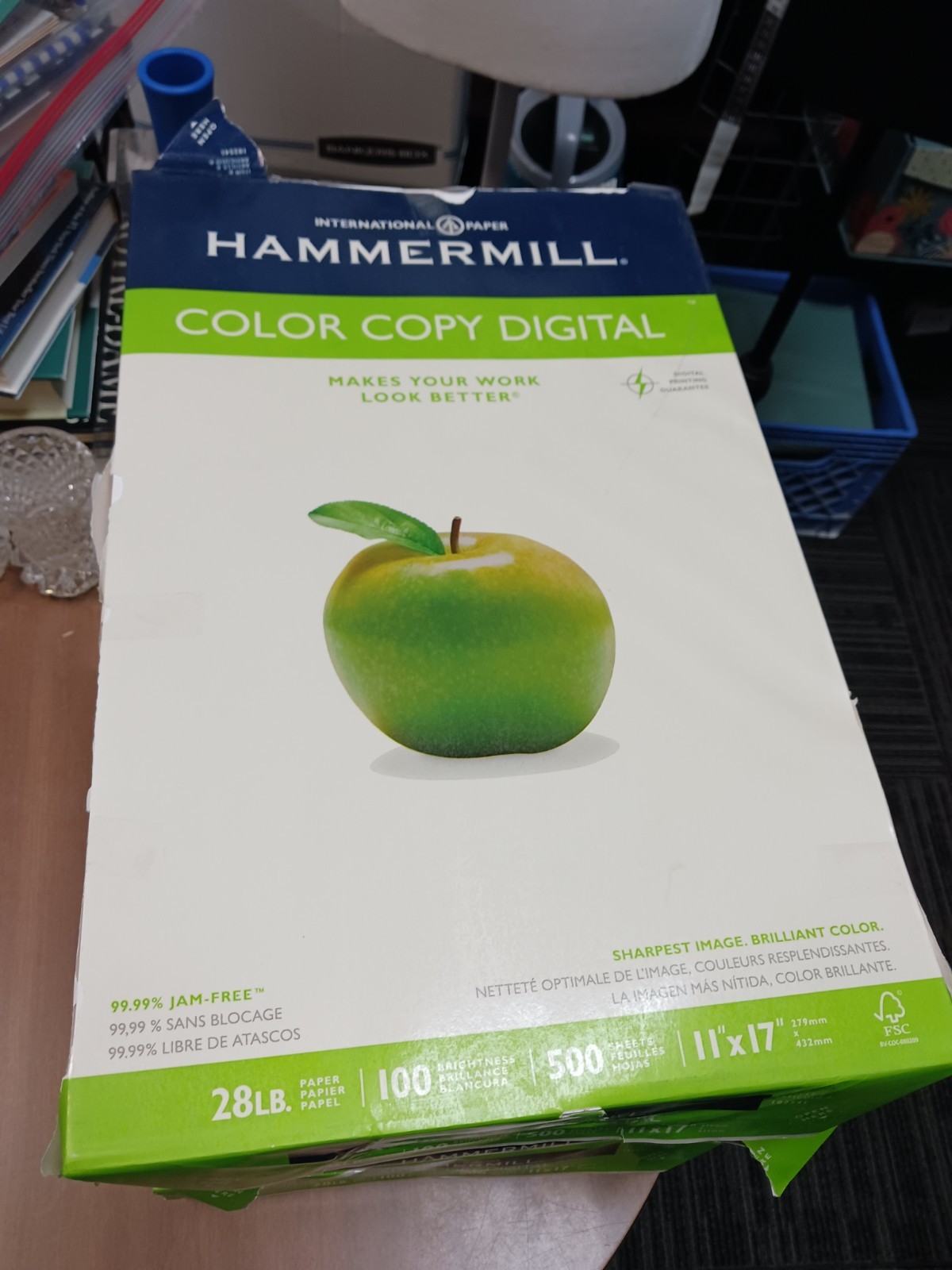 Hammermill Copy Paper 100 Brightness 28lb 11 x 17 Photo White 500/Ream 102541