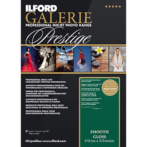Ilford GALERIE Prestige Smooth Glossy Paper 8.5×11 25 Sheets 310gsm