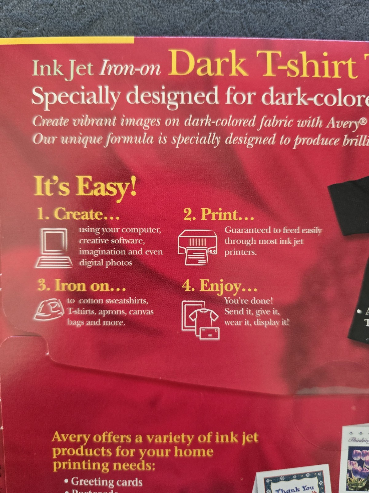 Avery Printable Dark T-Shirt DIY Transfers #3279 (5 Sets) – 25 Blank Sheets