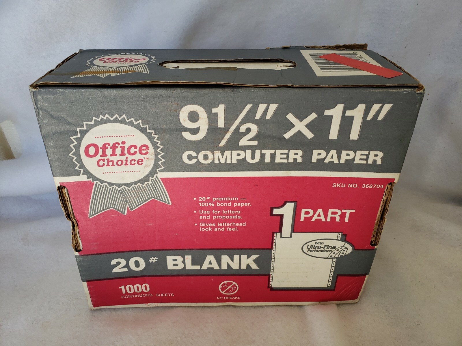 OFFICE CHOICE #20 Blank 1000 Continuous Sheets 9.5″x11″ Computer Paper #368704