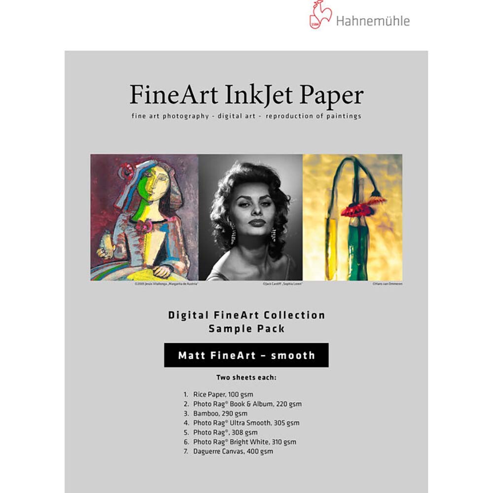 Hahnemuhle Matte Fine Art Smooth Inkjet Paper Sample Pack, 8.5×11″, 10 Sheets