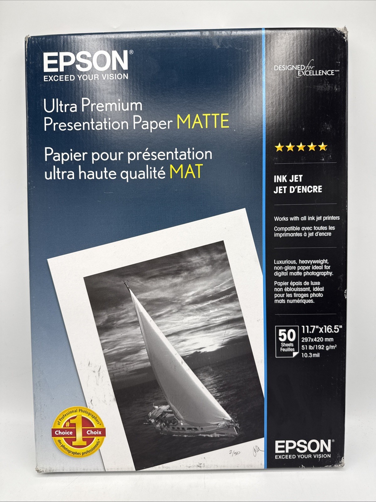 Epson Ultra Premium Presentation Matte Paper S041343 11.7 X 16.5 A3 50 Sheets