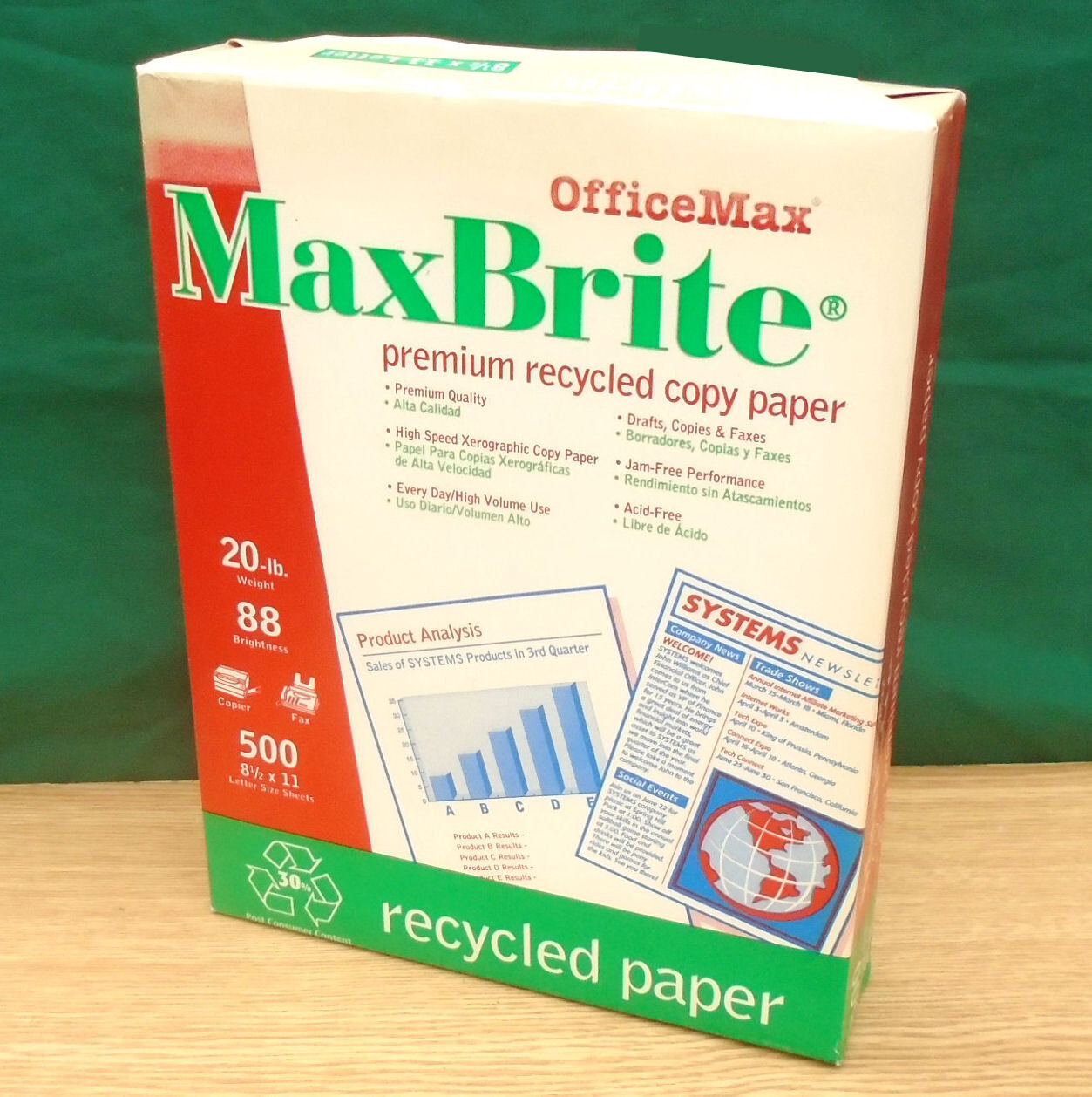 OfficeMax MaxBrite Paper 8½”x11″ 20 lb. 500 Sheets 88 Brightness – NEW & Sealed