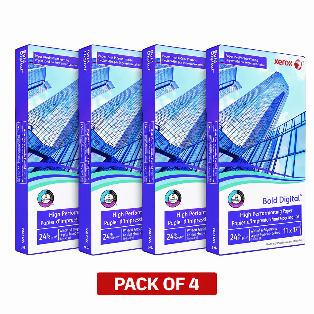 Xerox Bold Digital Printing Paper 11×17 24lb 98 Bright White 500/Ream Pack of 4