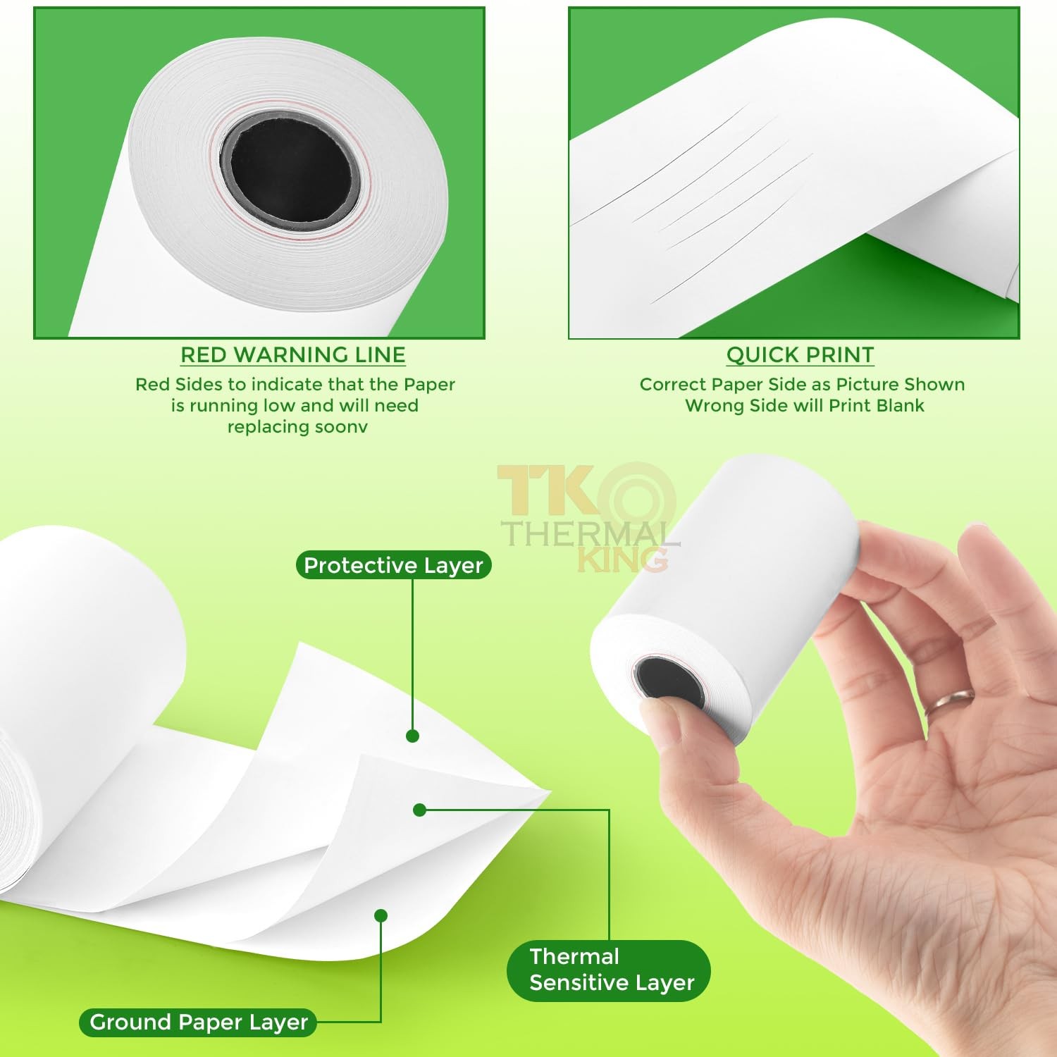 TK Thermal King, (100 Rolls) 2 1/4″ x 50′ 2-1/4″ x 50′, 100 Rolls