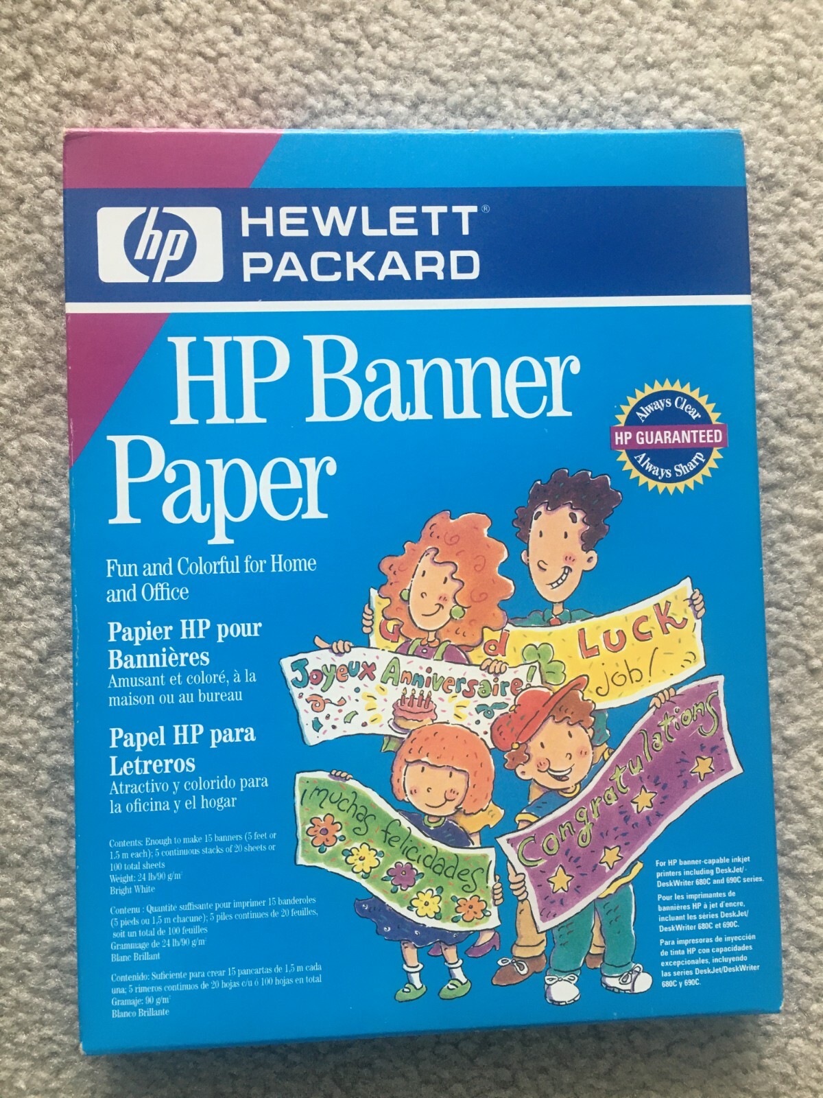 NEW HP Banner Paper Sheets C1820A – 6 stacks – 20 sheets + 10 sheets- 110 sheets