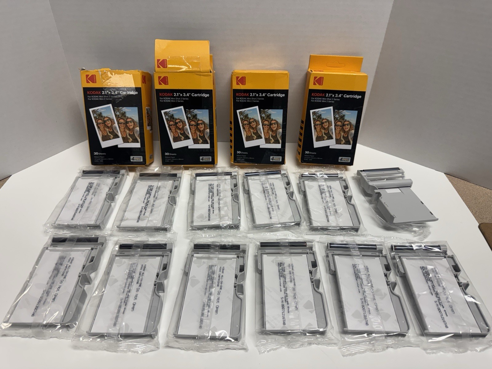 4 QTY – Kodak 2.1″ X 3.4″ Cartridge 30 Sheets Ribbon Paper ICRG-230 – OPEN BOX
