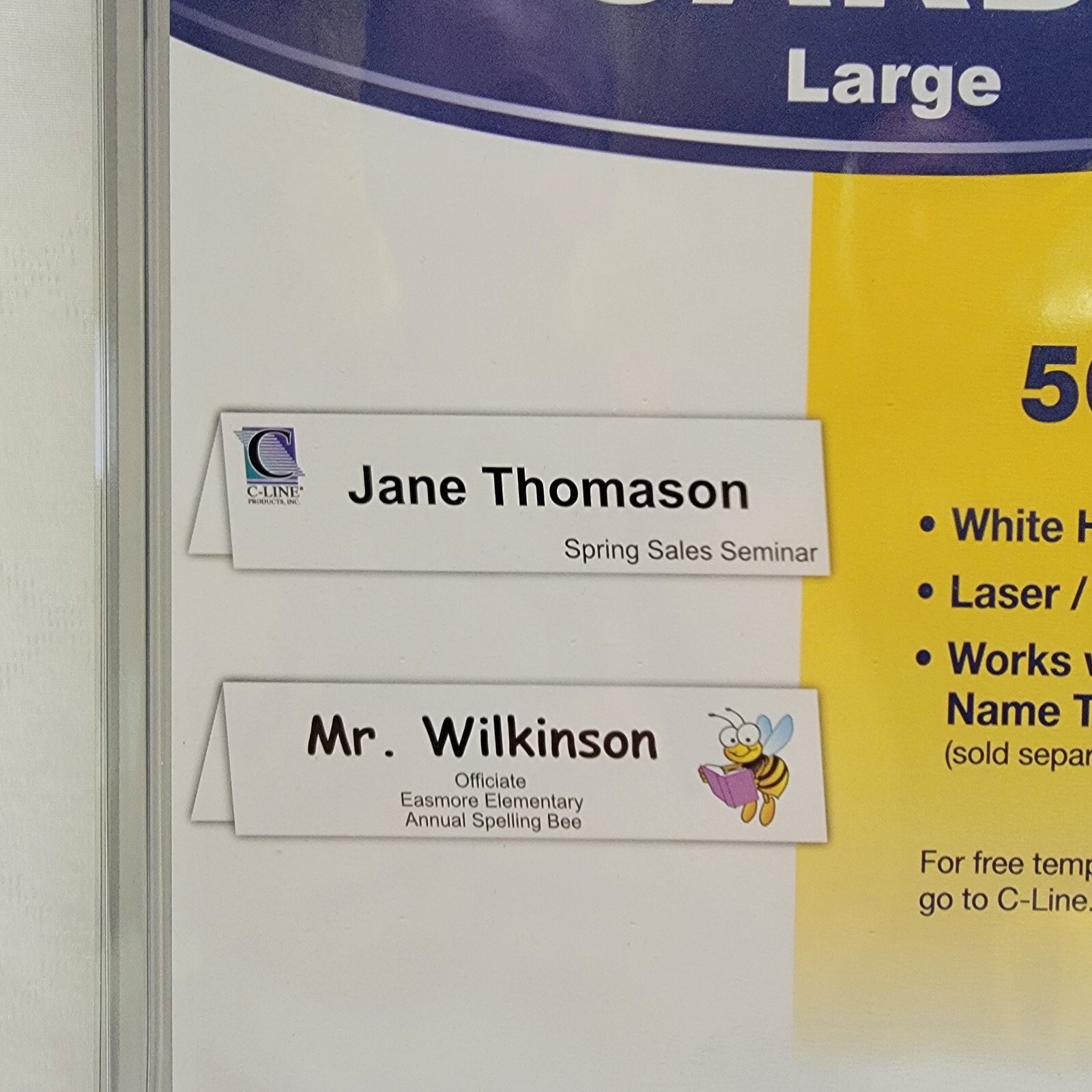 C-Line Products Name Tent Cards Large 50 count