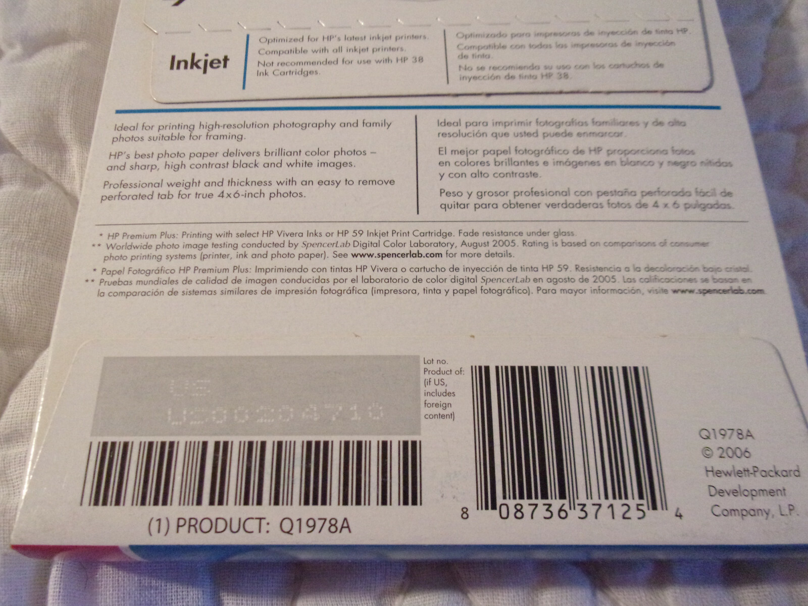 HP PHOTO PAPER PREMIUM PLUS LOT OF 5 BOXES NEW SEALED 4X6″ 11.5 MIL 60 SHEETS