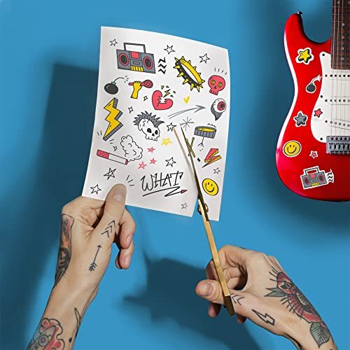 Premium Printable Vinyl Sticker Paper Inkjet & Laser Printer – 34 Sheets Self…