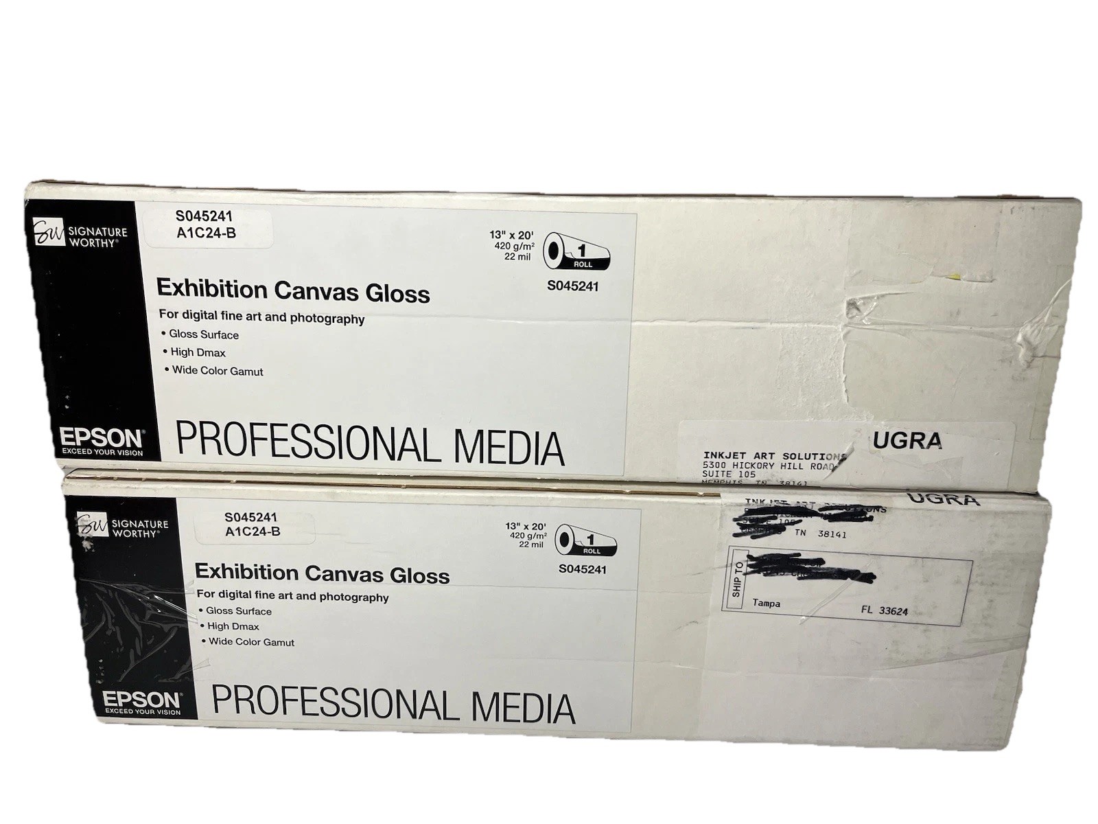 2x Epson S045241 Exhibition Canvas Gloss , 22 Mil, 13″ X 20’ Professional Media