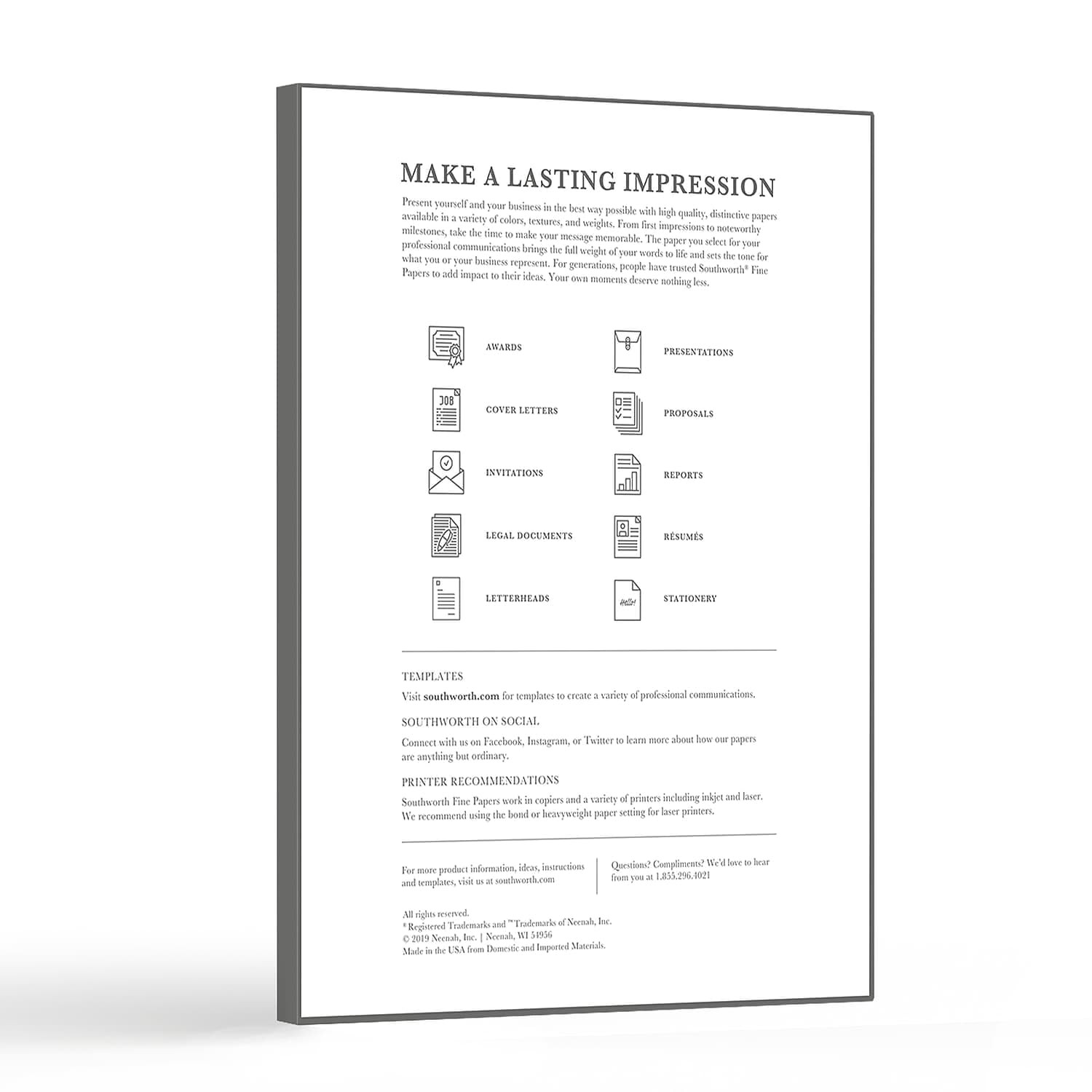 100 PCS Cotton Resume Paper 8 1/2 x 11 Inch 24 Lb 100% Recycled Ivory Sheet