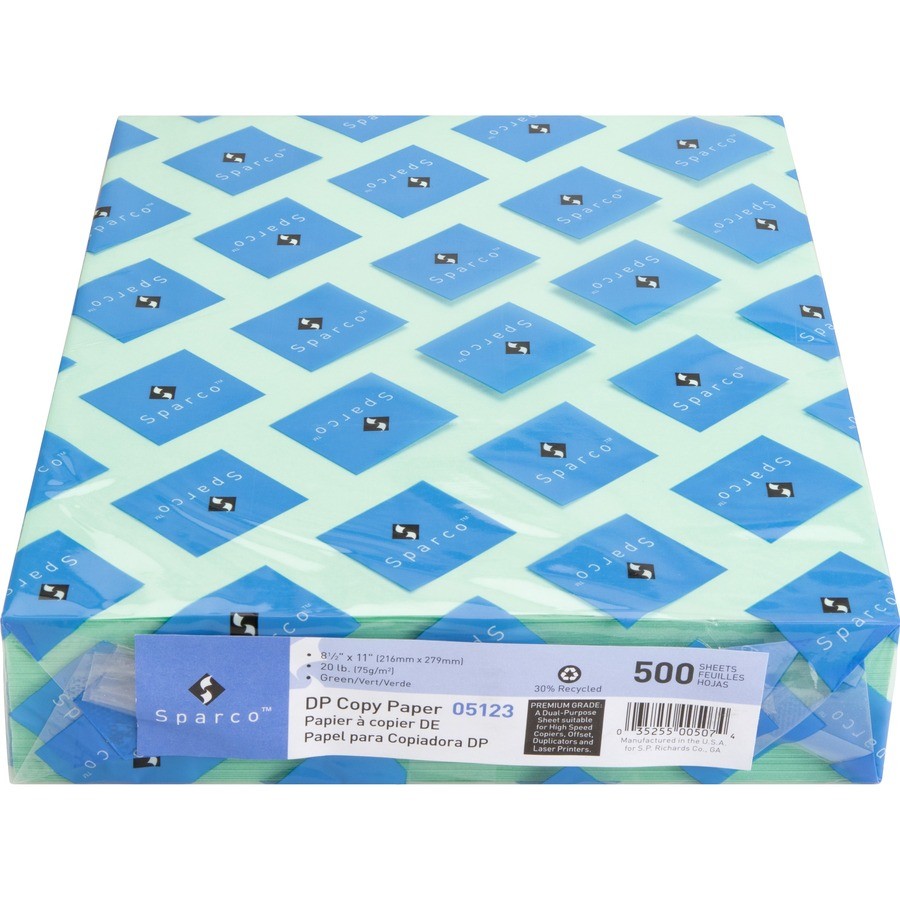 Sparco SPR05123 Premium Pastel Copy Paper 8.5×11 Green 20lb