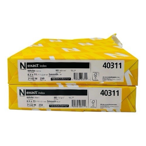 500 Sheets Neenah Exact Index 8.5″ x 11″ White Printer Paper 90 Basis *Read*