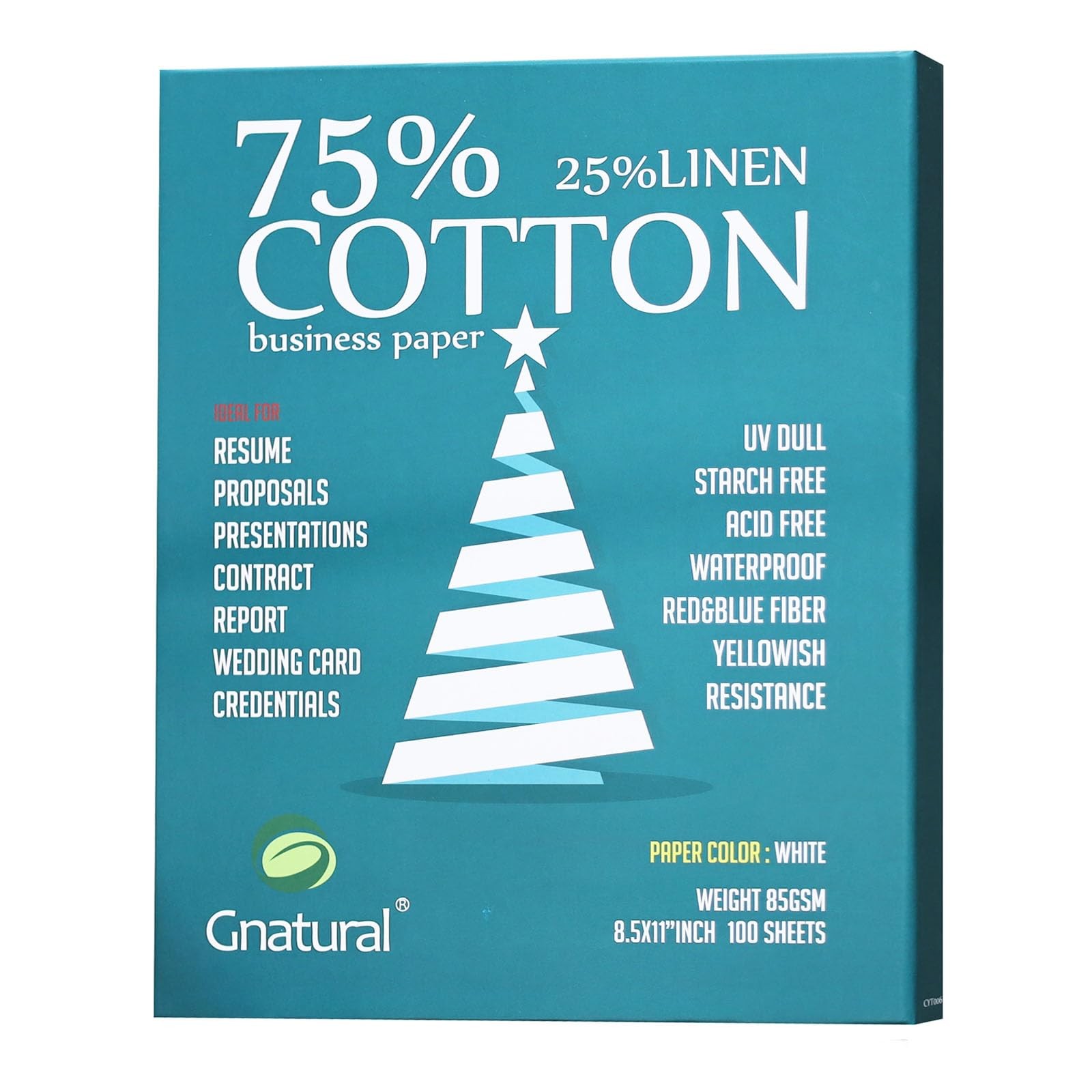75 Cotton 25 Linen Paper, 85gsm, Laser Printing Paper, A4 Size, White, 100…