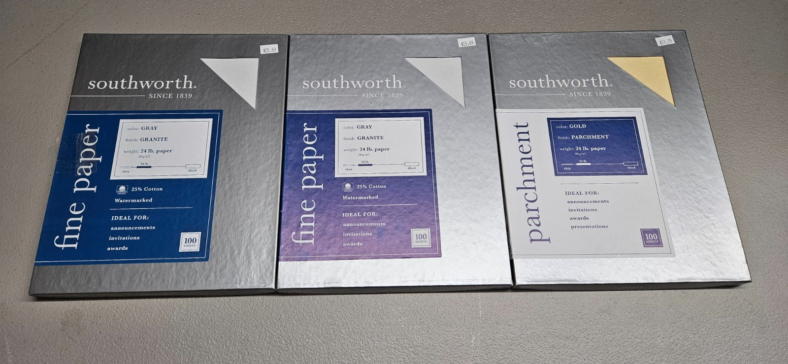 Southworth Specialty Paper – Gold & Southworth Fine Paper-Gray